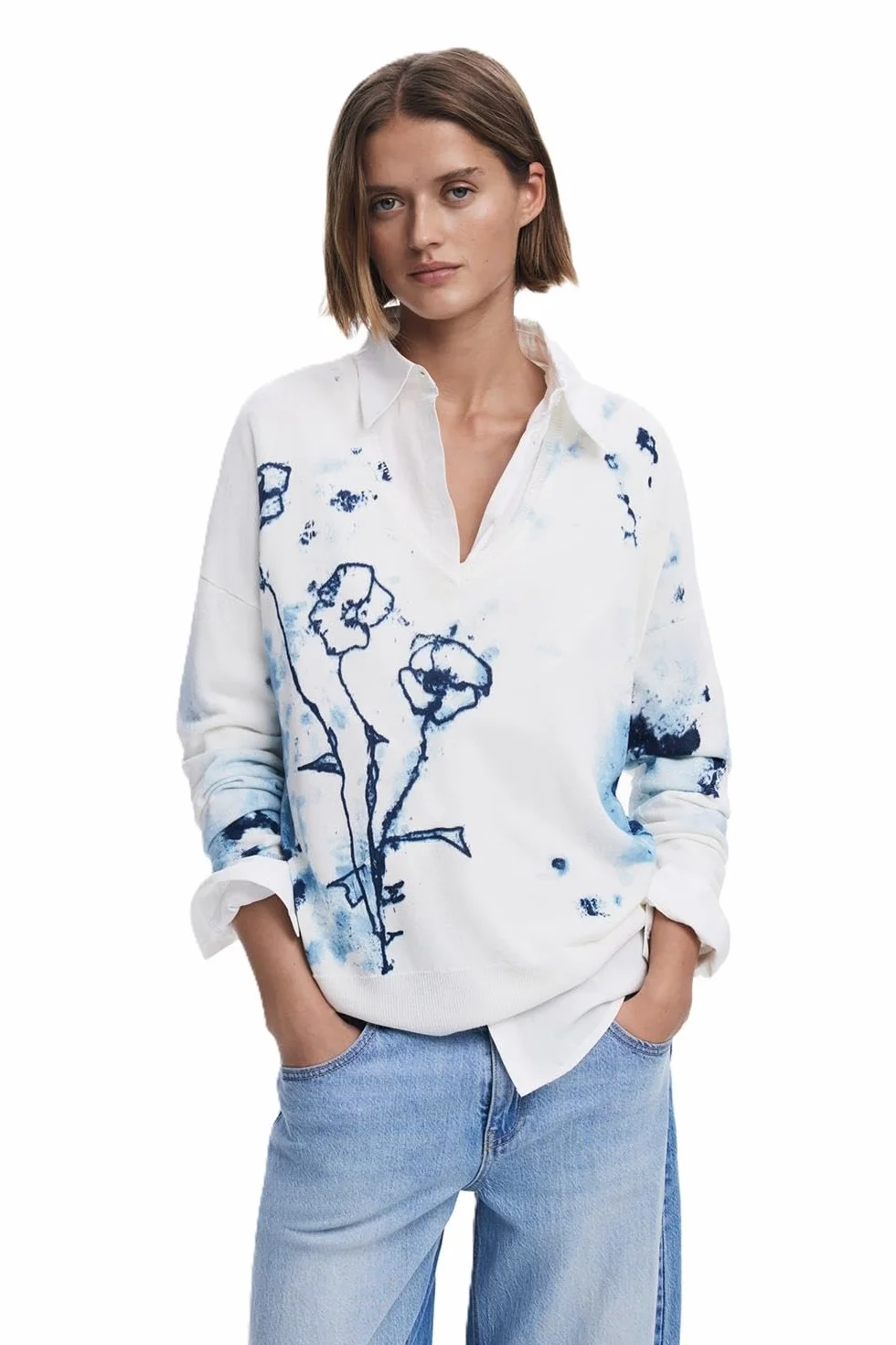 Desigual Jers_Helsinki Bluza damska, biała, L
