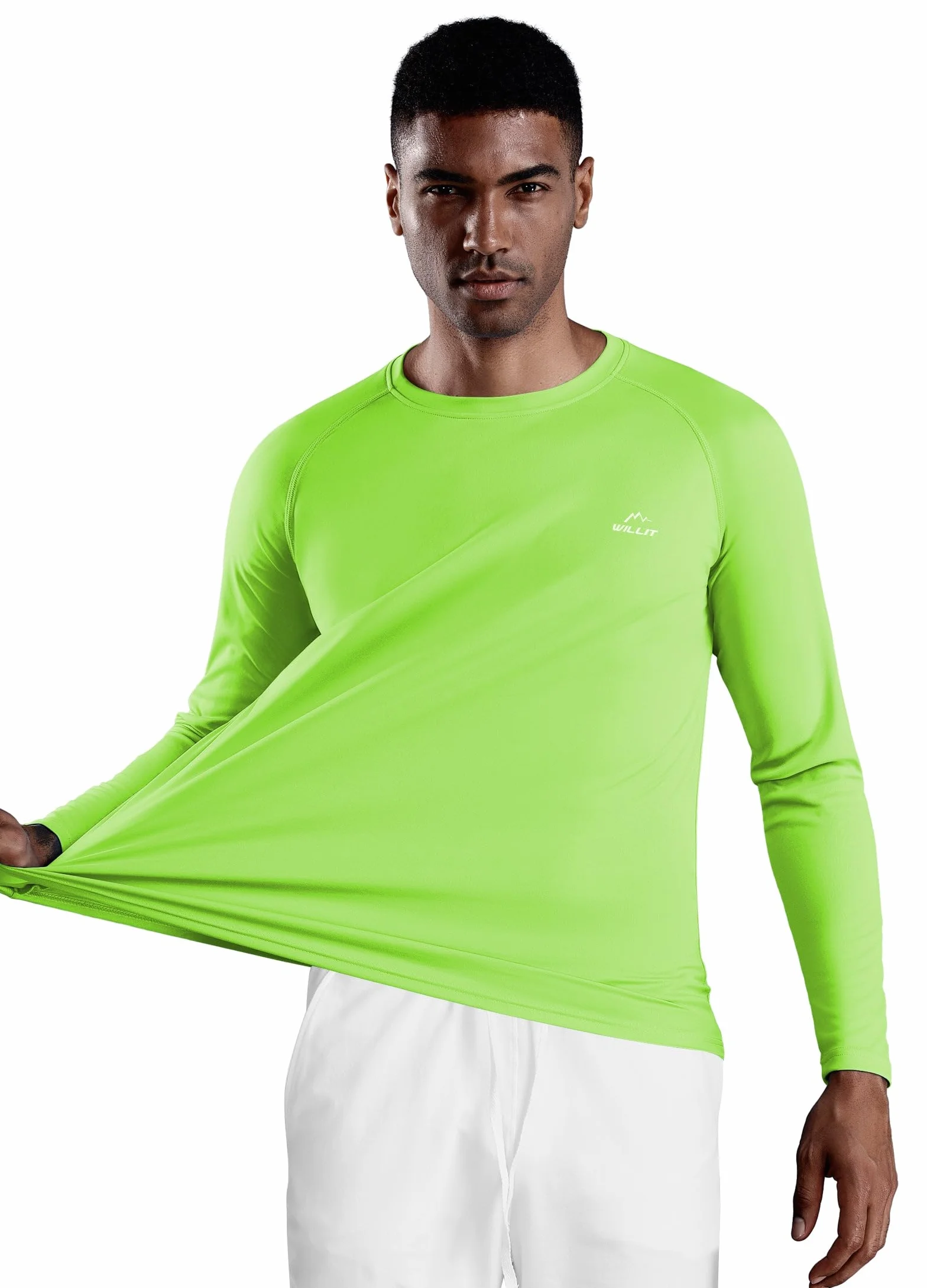 WILLIT Męska koszulka do pływania Rashguard, UPF 50+, z długim rękawem, ochrona przed słońcem, SPF, wędrówki, wędkowanie, oddychająca