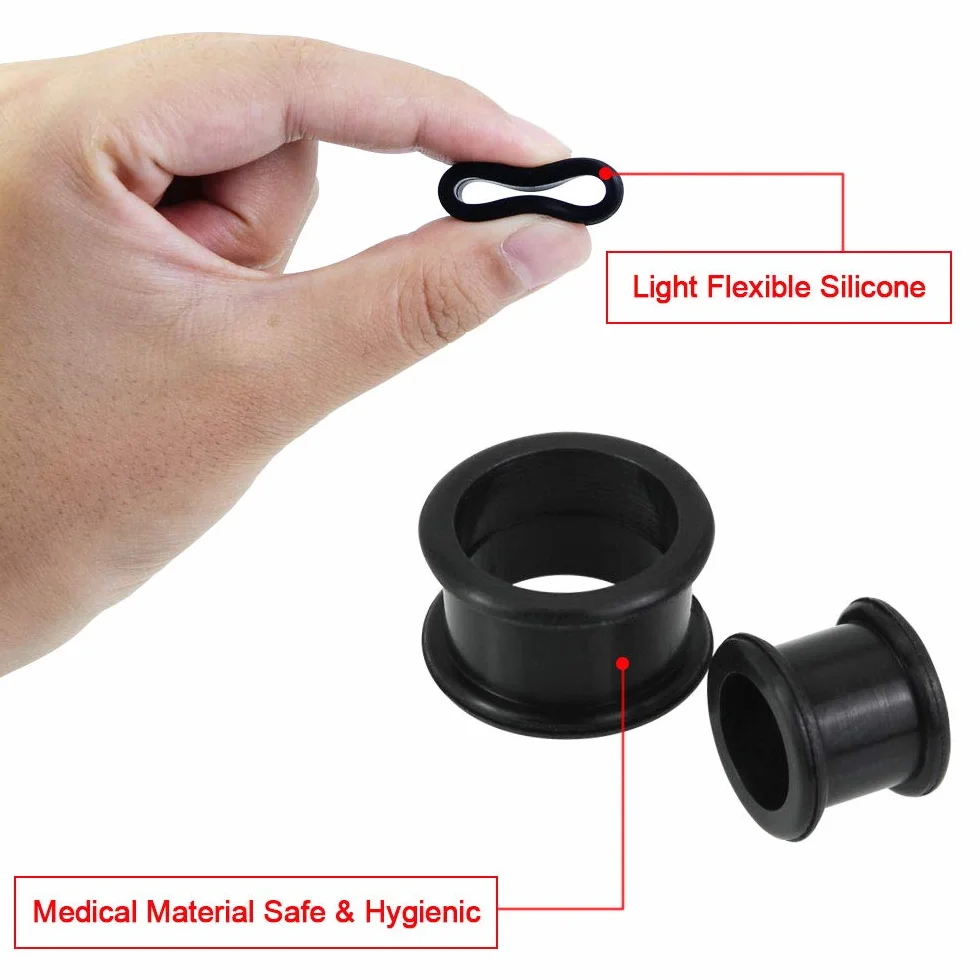 KBNIAN Zestaw do rozciągania uszu, miękkie, silikonowe, tunele do uszu, rozmiar 2 g, 00 g, 0 g, 6 mm, 8 mm, 10 mm, 12 mm, 14 mm, 16 mm, 18 mm, 20 mm, zatyczki do piercingu, przedłużacze uszu dla