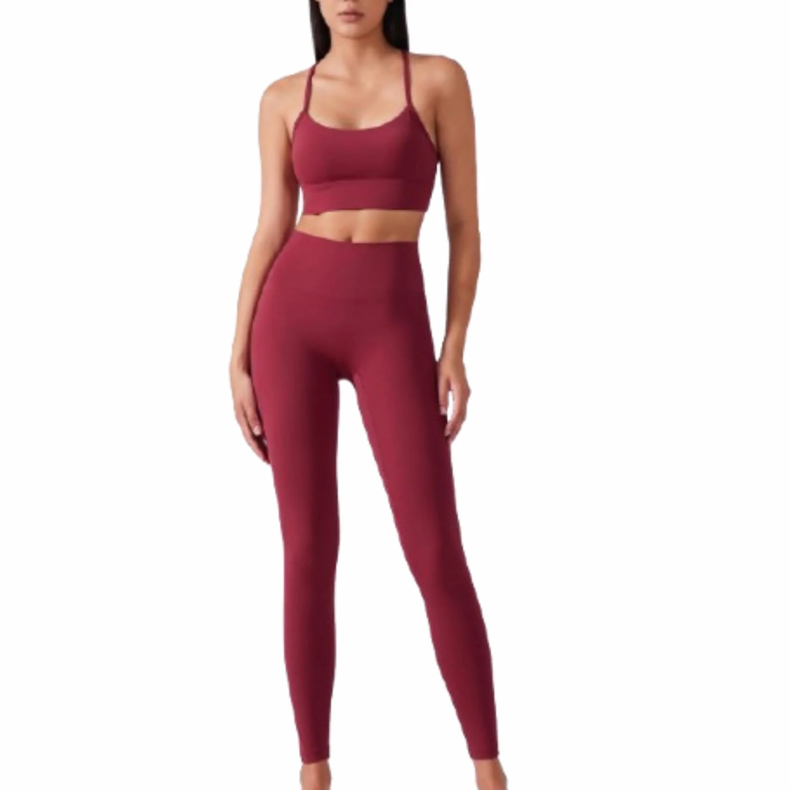 Kobiety 2 -częściowe Zestawy Treningowe Slim Sports Bra Set Butt Lift Yoga Stroje Gym Leggins Suit