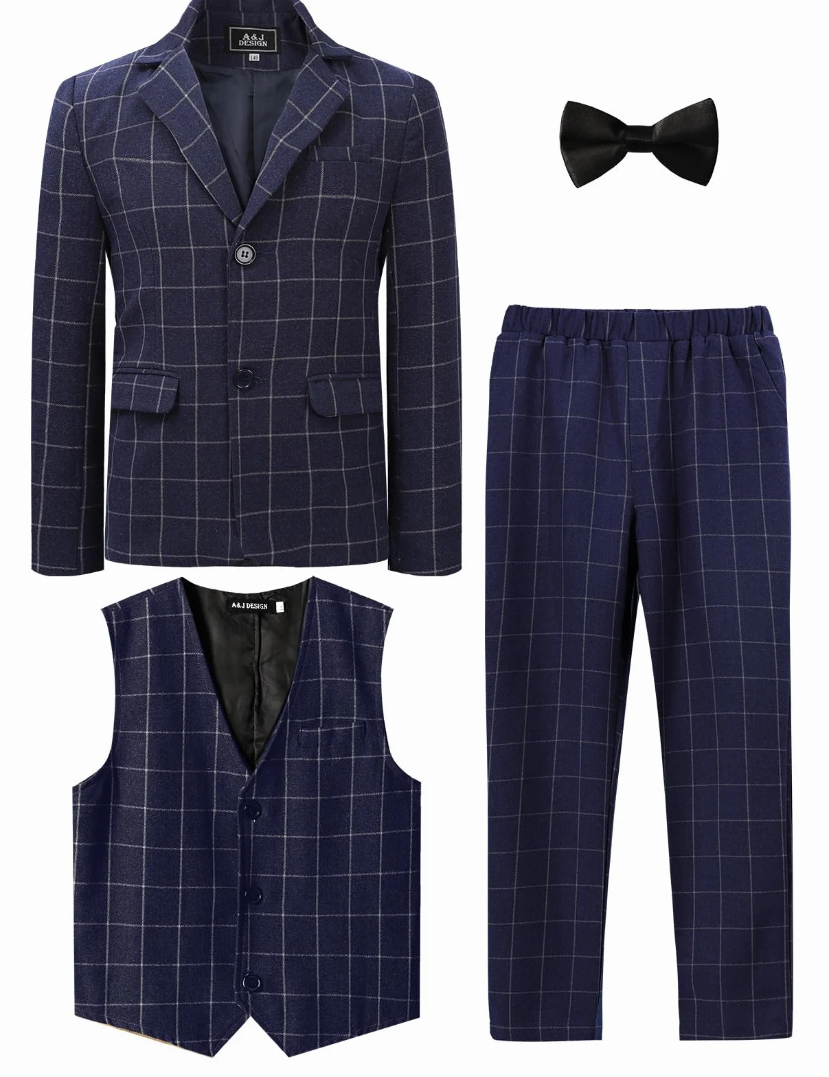 mintgreen Zestaw garnituru dziecięcego dla chłopców, 3 sztuki, na wesele, do garnituru Tuxedo + kamizelki + spodni, 5-12 lat