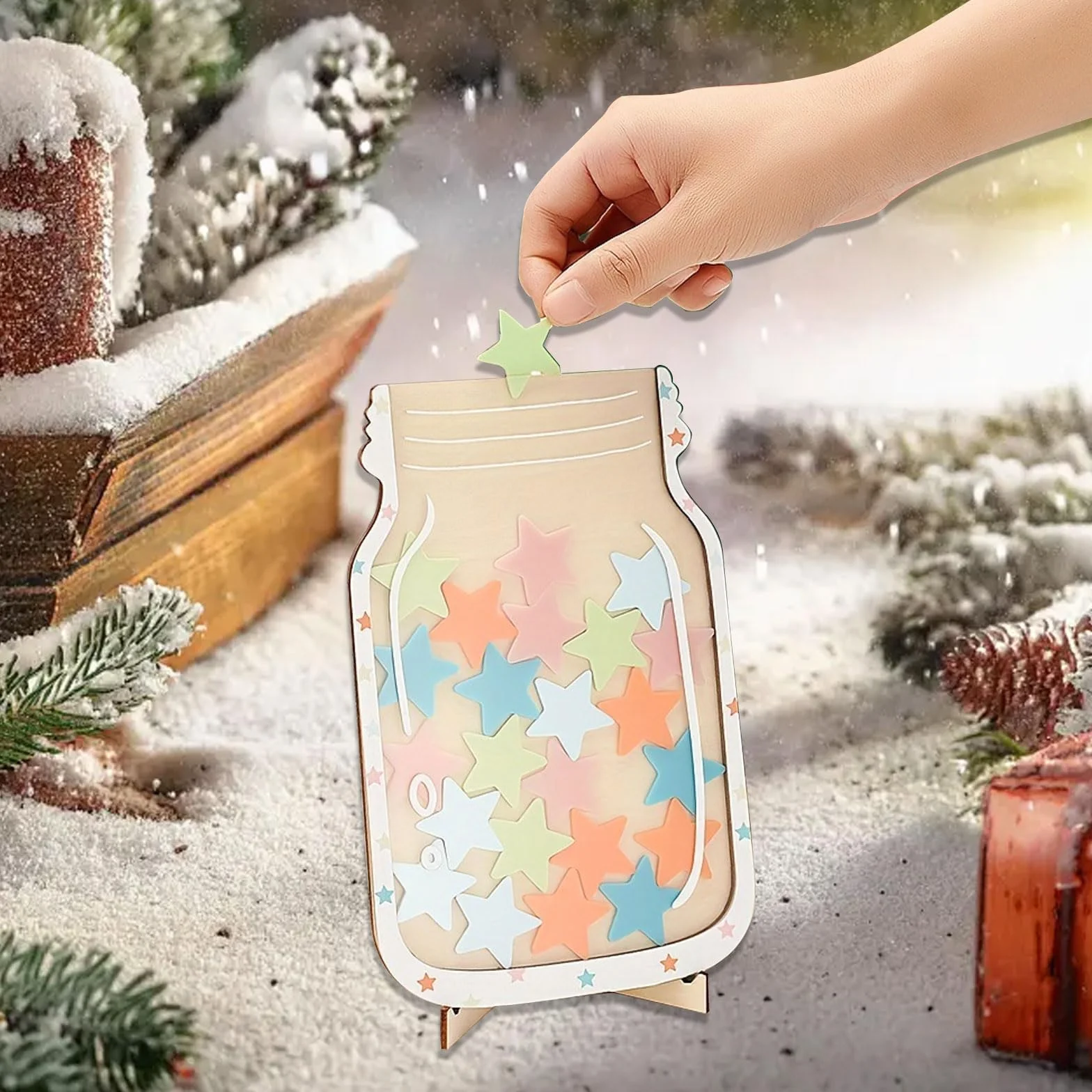 SSKHE Reward Jar with Star Tokens, Originality Reward Charts for Children Behaviour, motywacyjny słoik na prezent