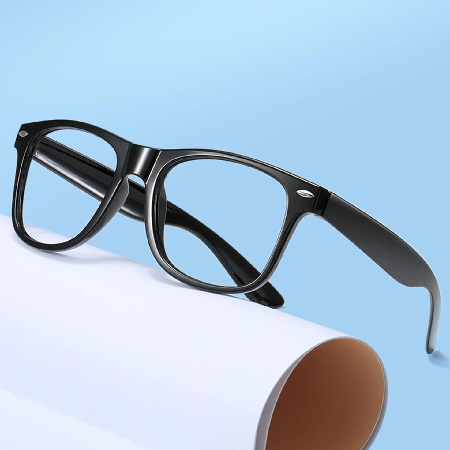 SLEEKEE 3 Czarne Okulary Dziecięce, Klasyczne i Trwałe, Retro Nostalgiczne, Odpowiednie Do Szkoły i Na Co Dzień