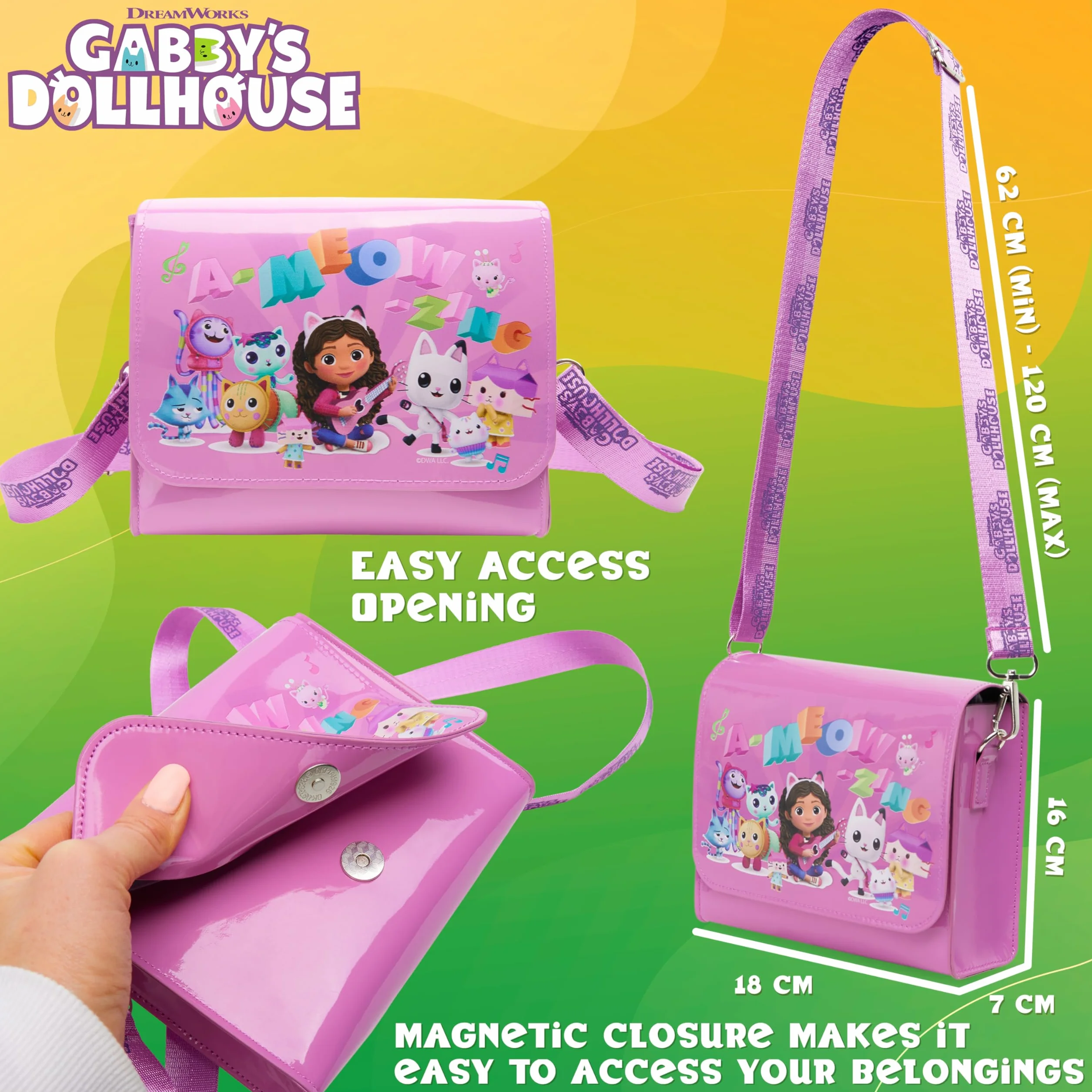 Gabby's Dollhouse Dziewczęca torebka crossbody, liliowa, jeden rozmiar
