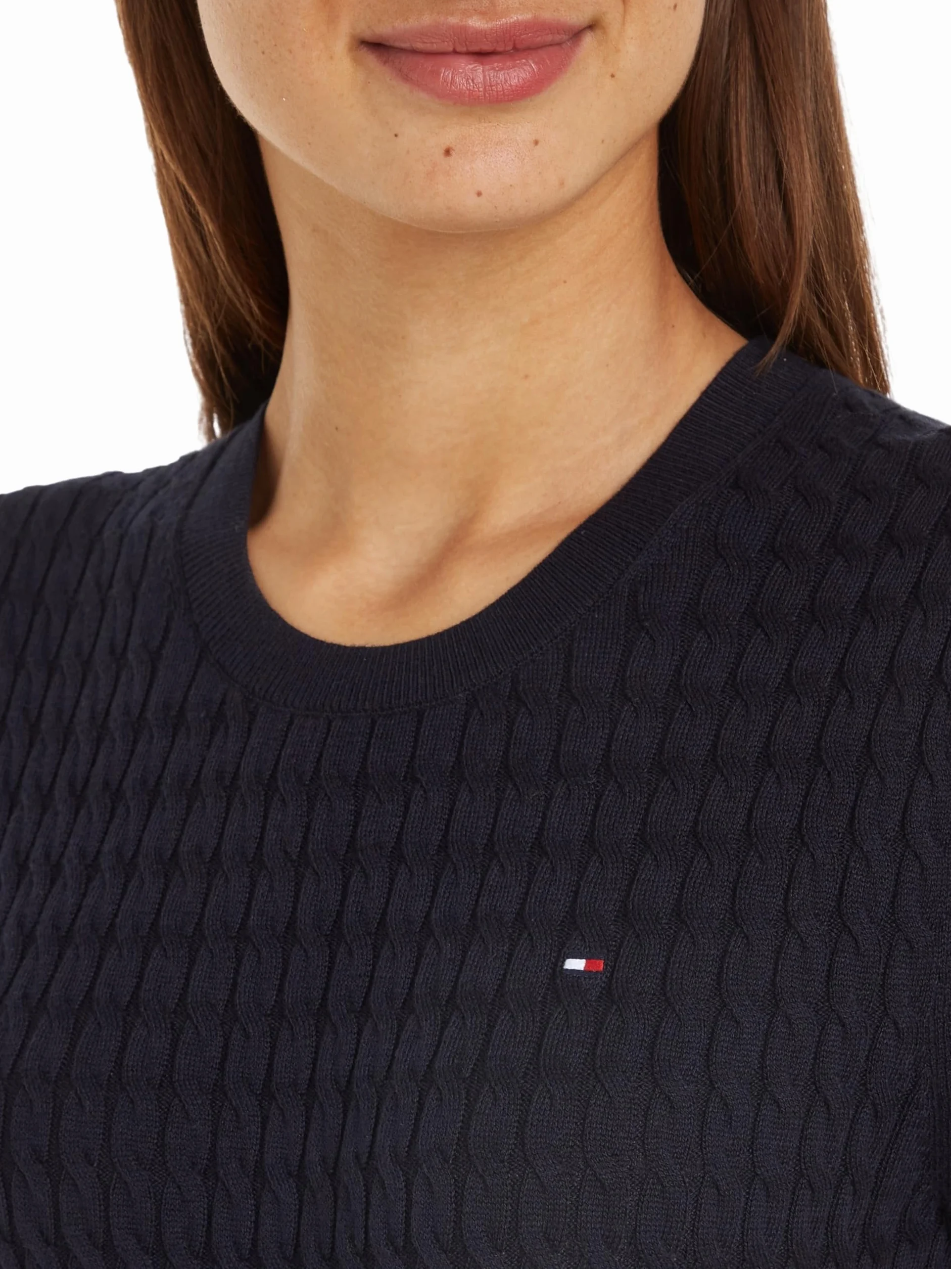 Tommy Hilfiger Sweter pullover Kobiety Kabel Co C-nk Ss Swt Ww0ww41787