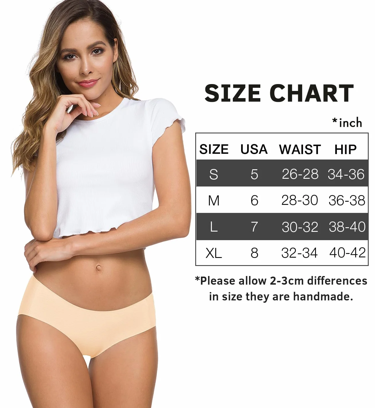 ALTHEANRAY Damska bielizna bawełniana, bielizna damska, bezszwowe, hipsterskie, bikini, majtki, 6 sztuk