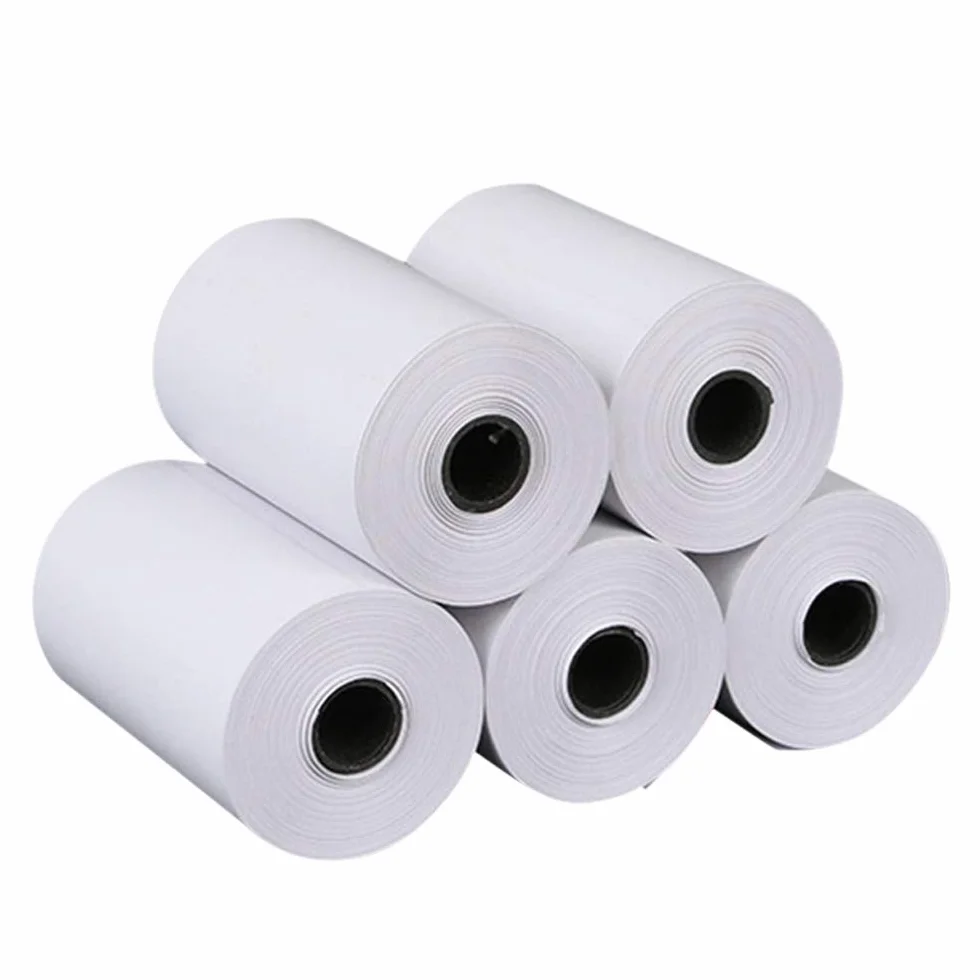 Papier Termiczny do Drukarek, 57 * 25 Mm Biały Papier z Naklejkami Termicznymi, Rolka z Przezroczystym Nadrukiem, Wymienny Papier do Druku do Czasopism, Notatki, Notatki, Papier