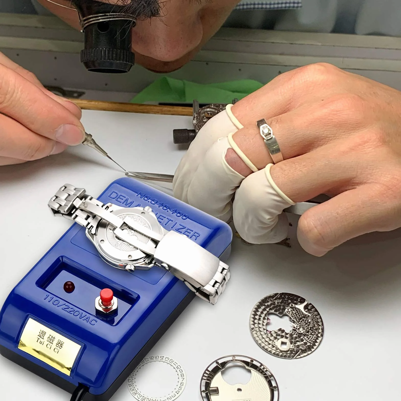 Demagnetyzator do zegarków, profesjonalne narzędzie do naprawy demagnetyzatora Naprawa zegarka Demagnetyzator zegarek kwarcowy Narzędzie do naprawy rozmagnesowania 250V
