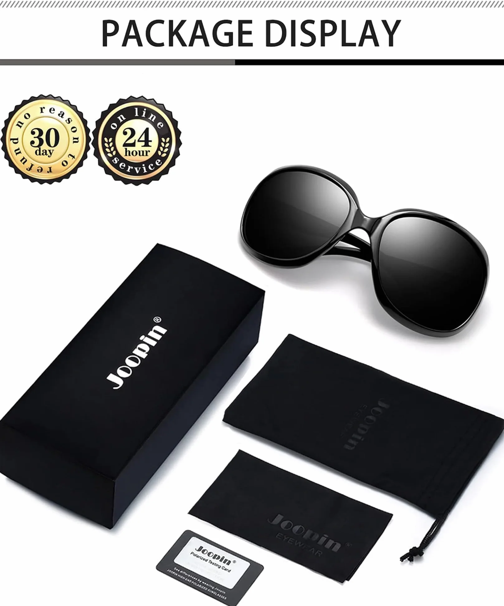 Joopin Oversized Polaryzacyjne Okulary dla Kobiet, Ochrona UV400 Vintage Moda Duże Ramki Damskie Okulary Przeciwsłoneczne