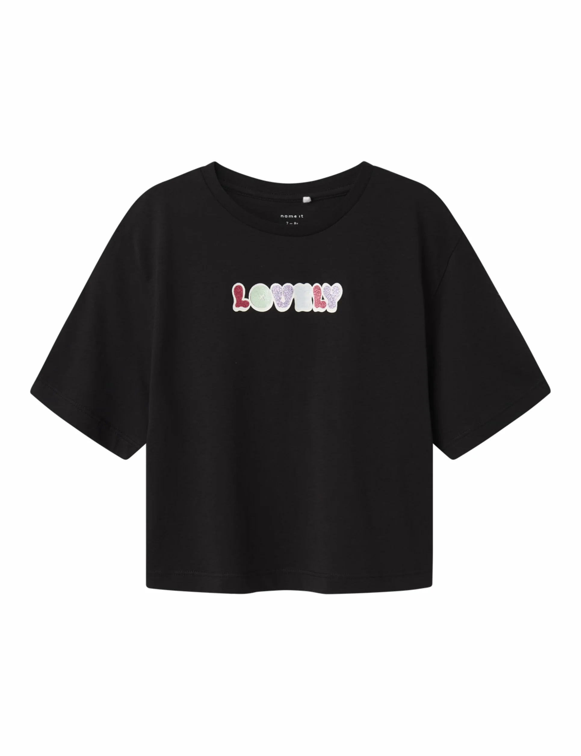 NAME IT Dziewczęca Nkfkove Ss Nreg Short Top Ps, czarny, 134-140