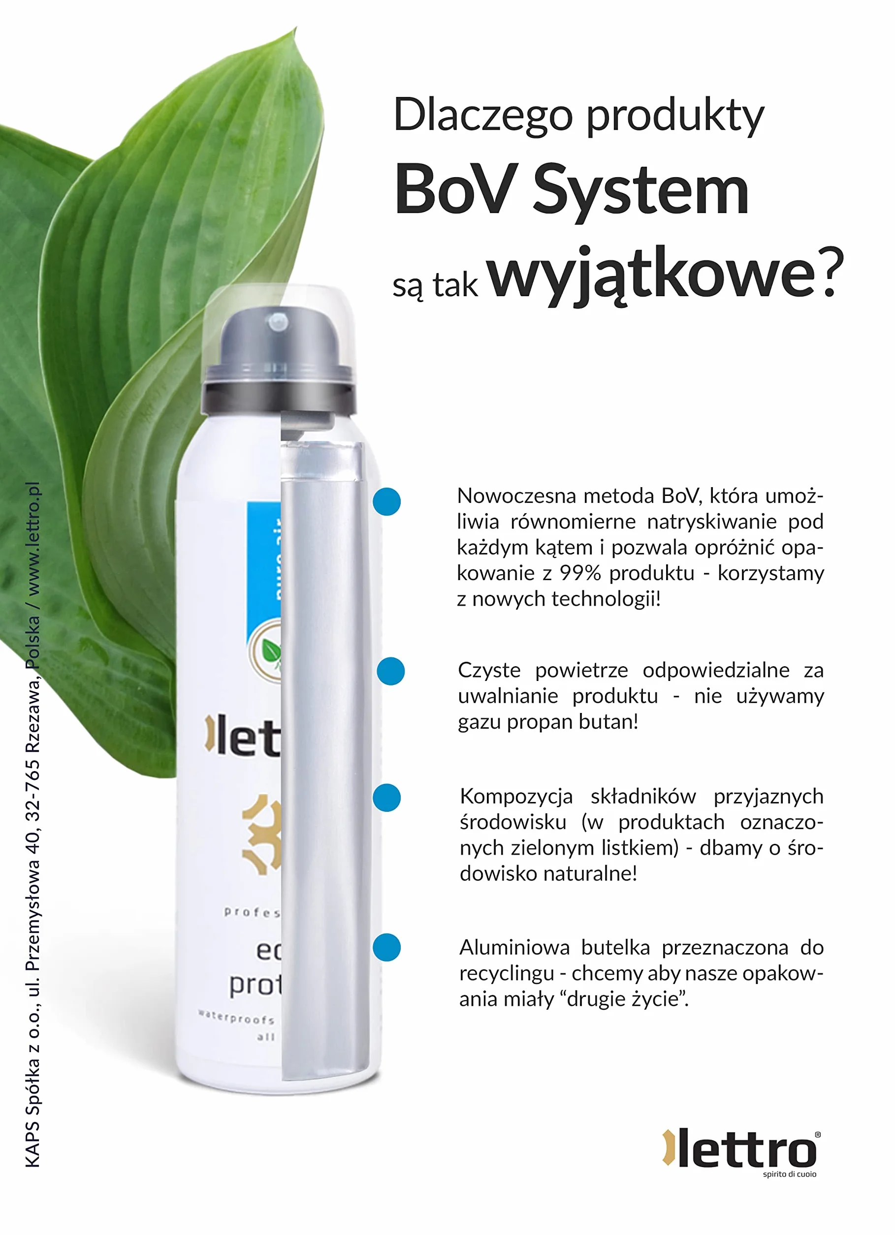 ECO Protector spray firmy Lettro, profesjonalna jakość ochrona w sprayu, do butów, skóry i tekstyliów, wyprodukowano w Europie, 125 ml