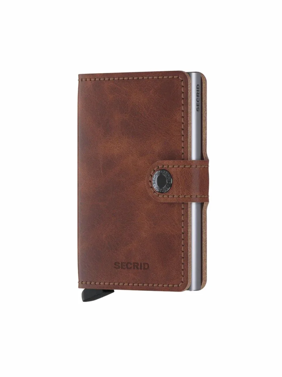 Secrid RFID Card Holder Card Protector miasto vintage brązowy skórzany portfel, brązowy, vintage, Brązowy, Vintage