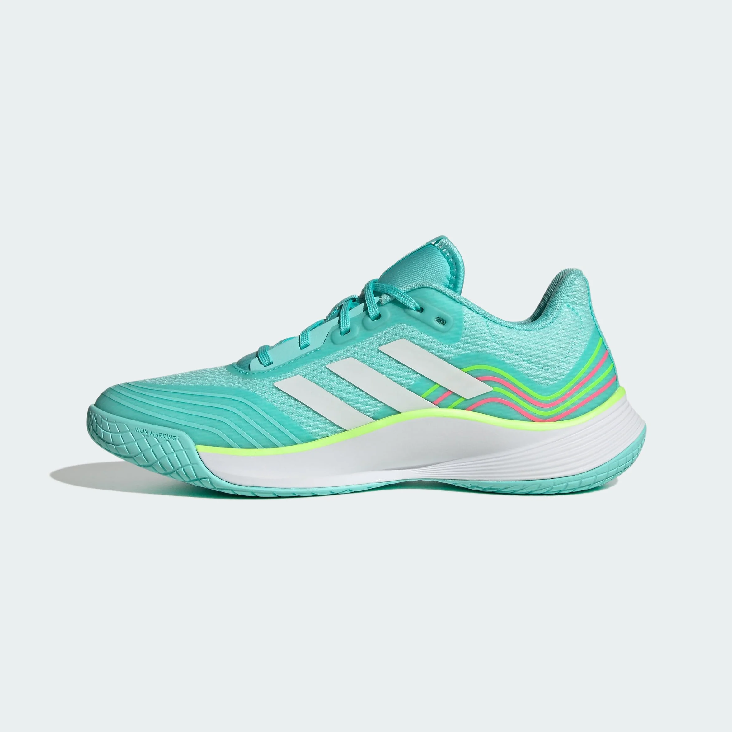 adidas Kobiety Novaflight Volleyball Shoes, Flash Aqua/Cloud White/Lucid Lemon, 42 EU