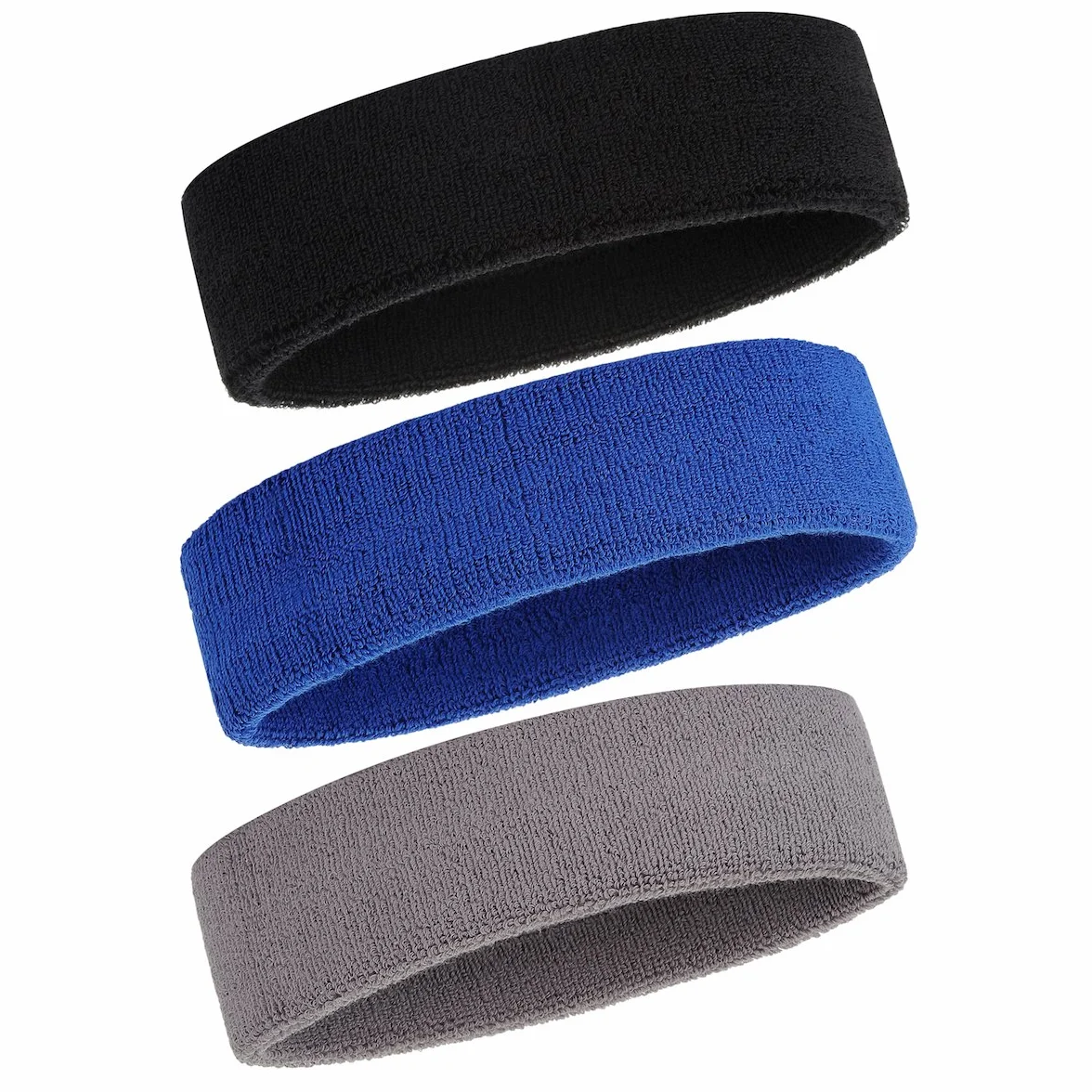 ONUPGO Headband Sports Sweatbands - 3/6/12 Terry Cloth Striped Head Band/Wrist Band Set Athletic Ćwiczenie Koszykówka Headbands Moisture Wicking Bluza Absorbing Band