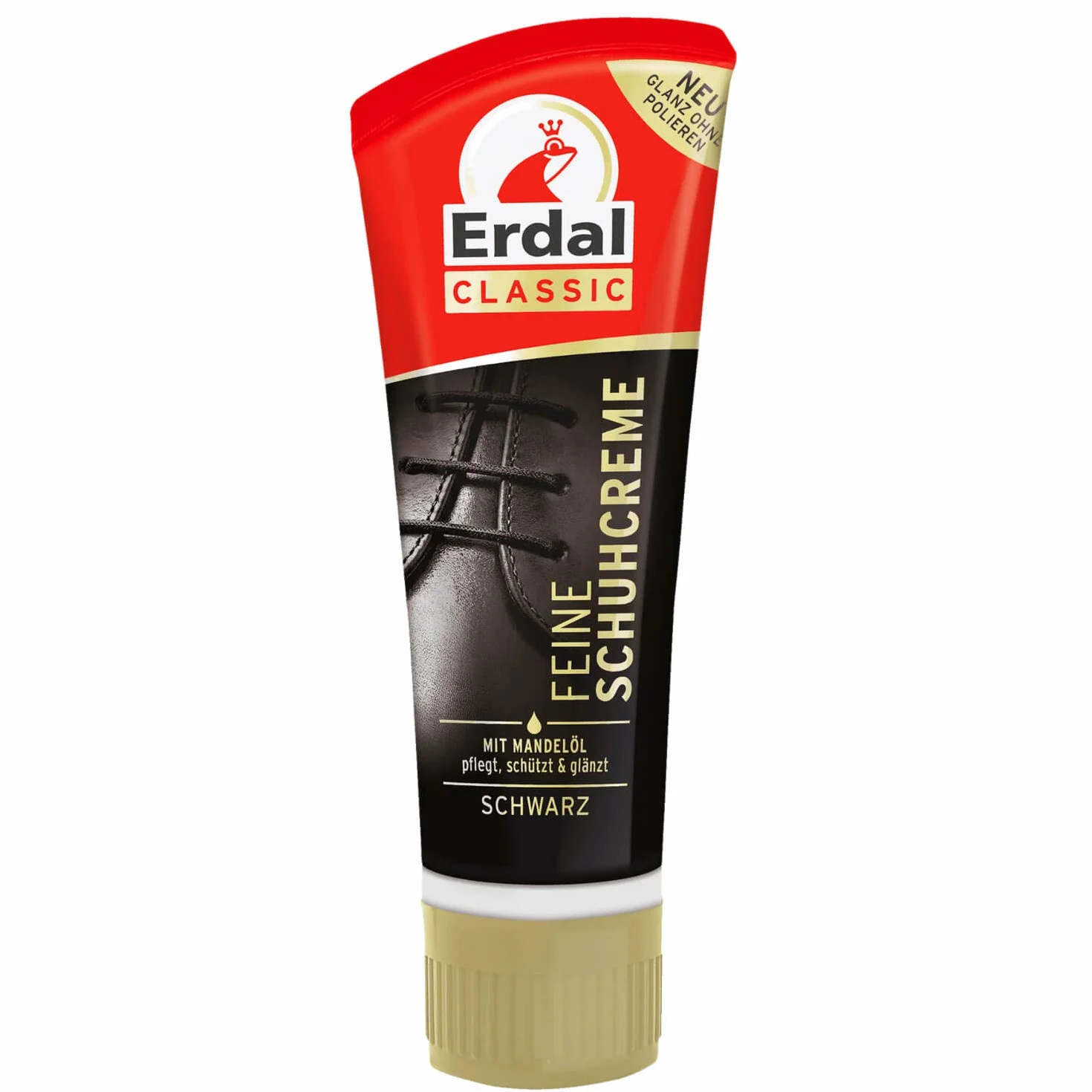 Erdal Cienki krem do butów Classic, tubka wzbogacona olejkami odżywczymi, pielęgnuje, chroni i ożywia kolor, 1 tubka 75 ml, czarny