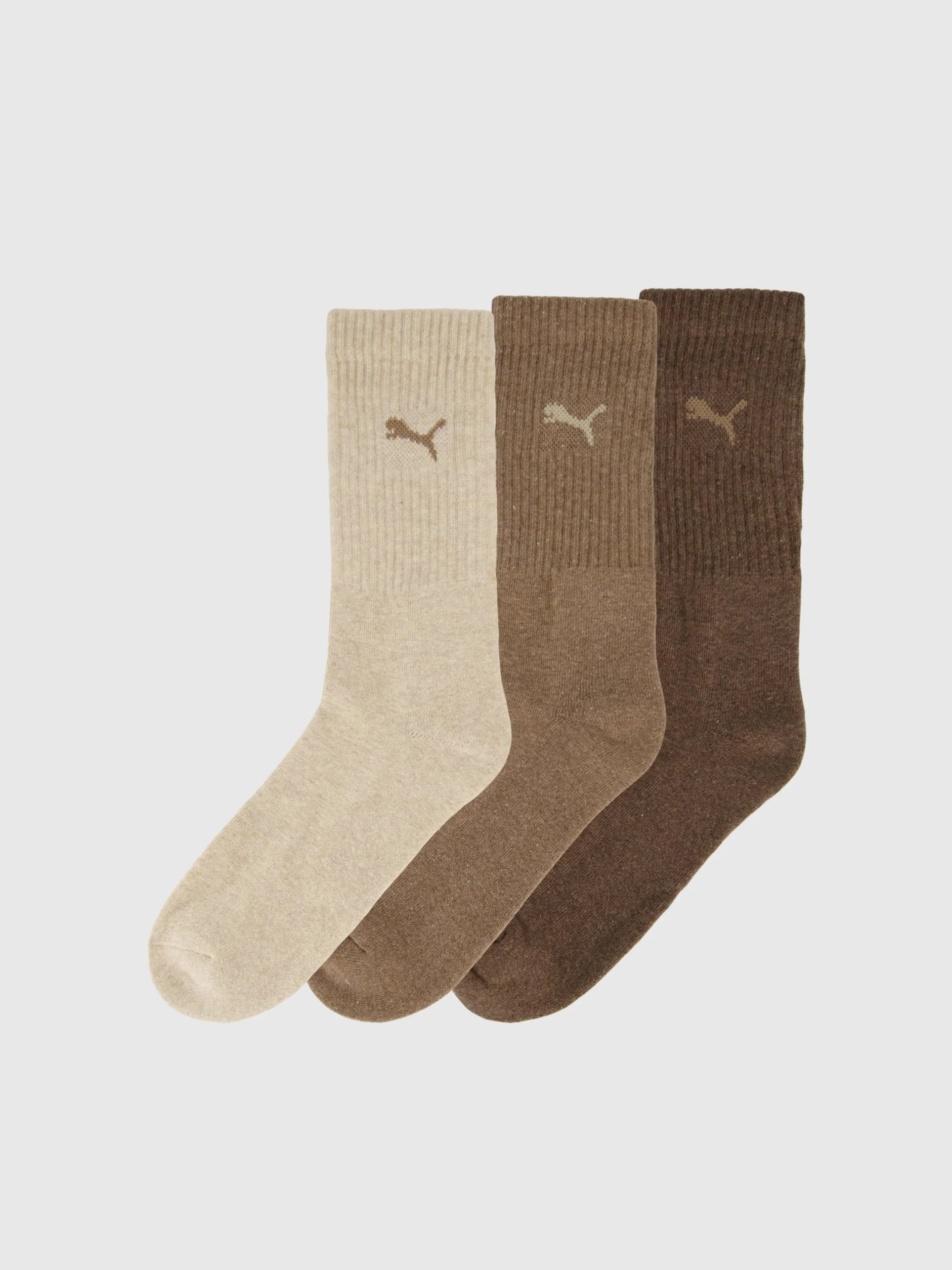 PUMA Unisex Crew skarpety (3 sztuki), brązowy, 38