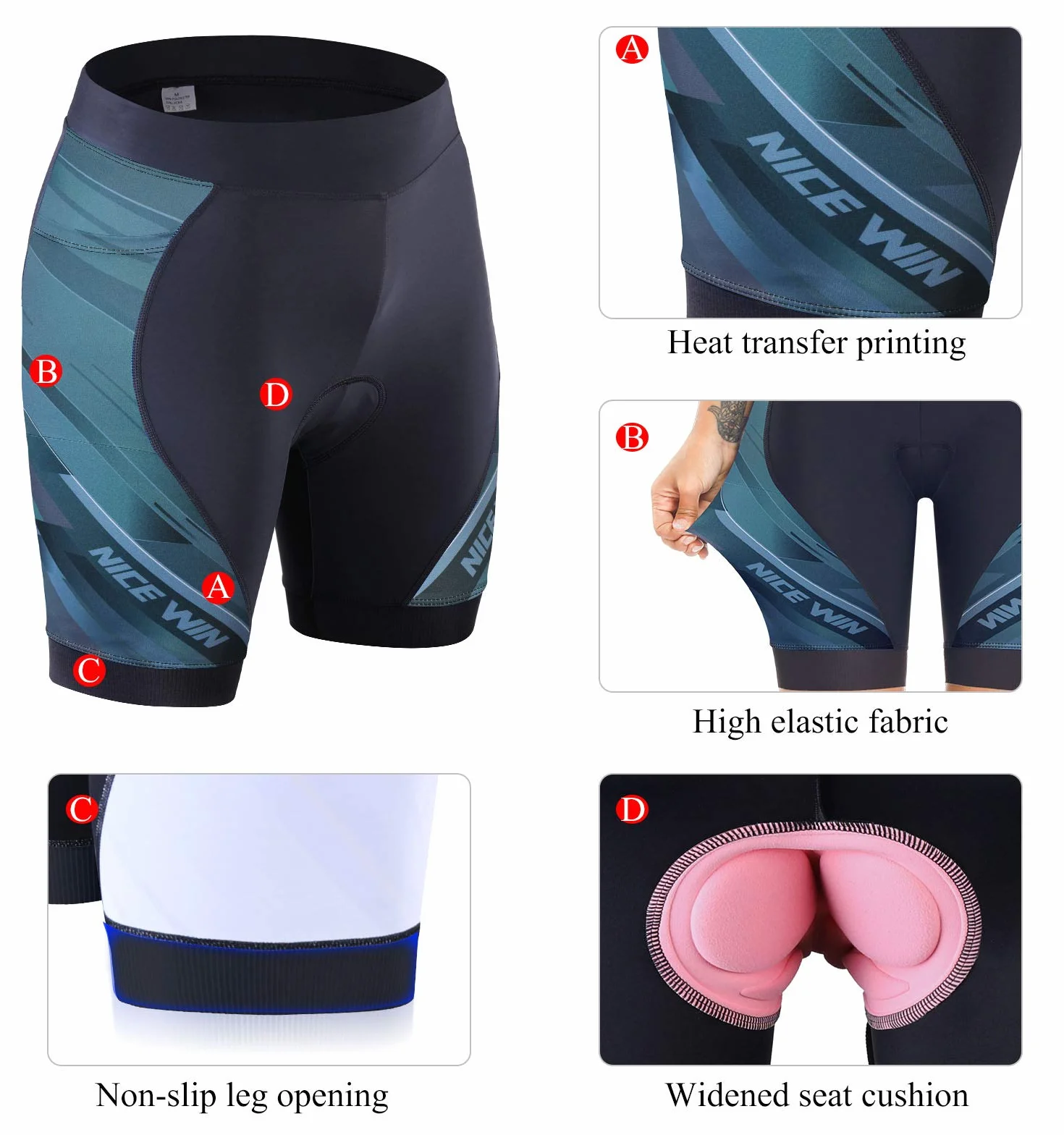 Damskie spodenki rowerowe 4D Gel Pading Cycling Spinning Biker Spodenki rowerowe z kieszeniami Szeroki pas