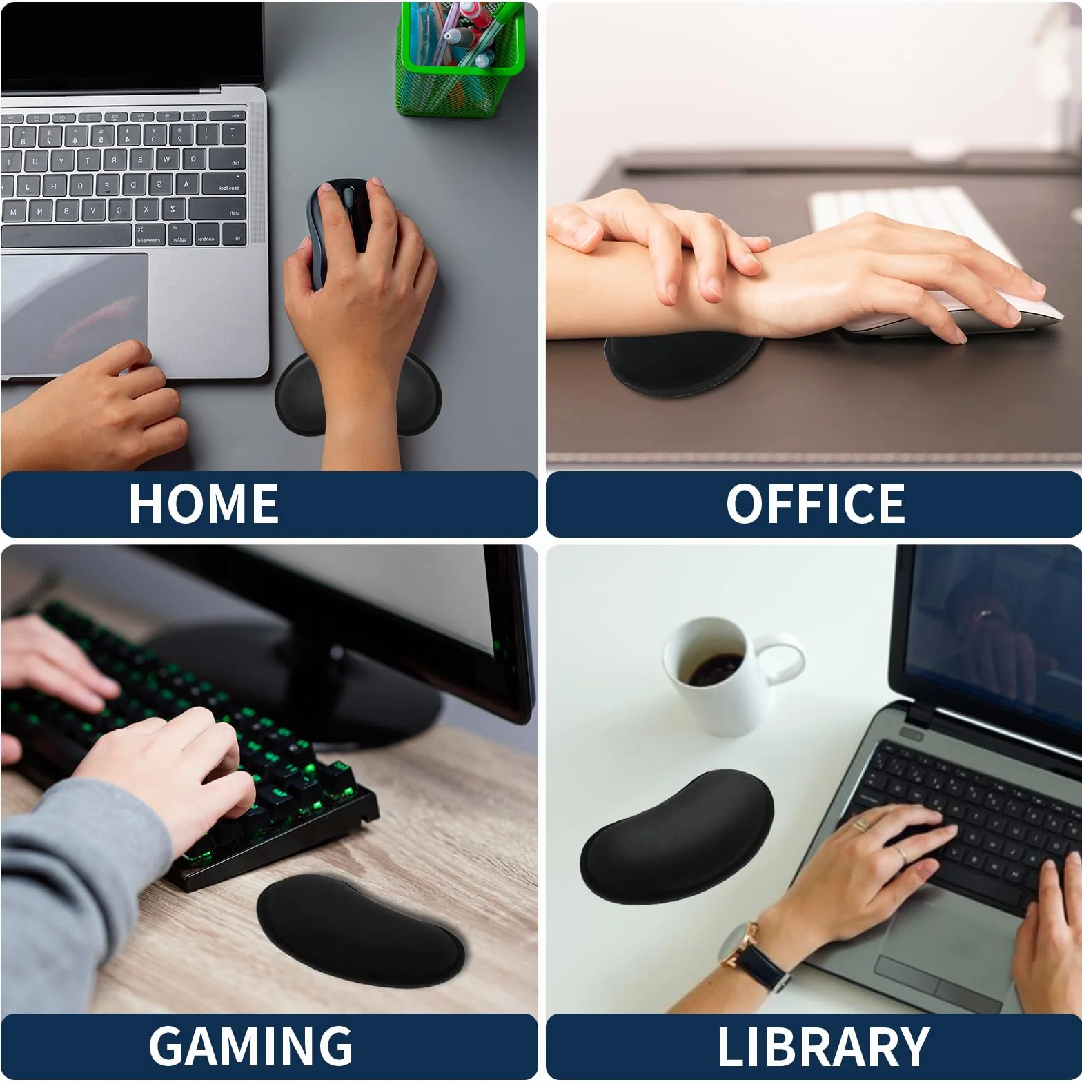 2 szt. podkładka pod nadgarstek, ergonomiczna podkładka pod mysz, antypoślizgowa podkładka pod nadgarstek, podkładka pod mysz z pianką z pamięcią kształtu, odciążająca nadgarstek, podkładka żelowa