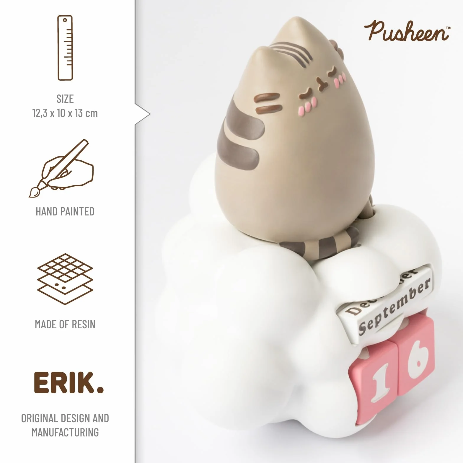 Grupo Erik Pusheen Perpetual Calendar | Flip Calendar | Pusheen Calendar | Perpetual Calendars | Pusheen Desk Calendar | Pusheen Cat Figure | Pusheen Gifts | Cool Calendar
