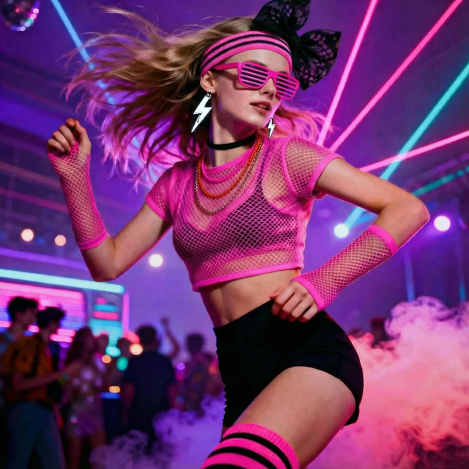 Kostium Damski z Lat 80. Strój Disco Sukienka na Karnawał i Imprezy Tematyczne