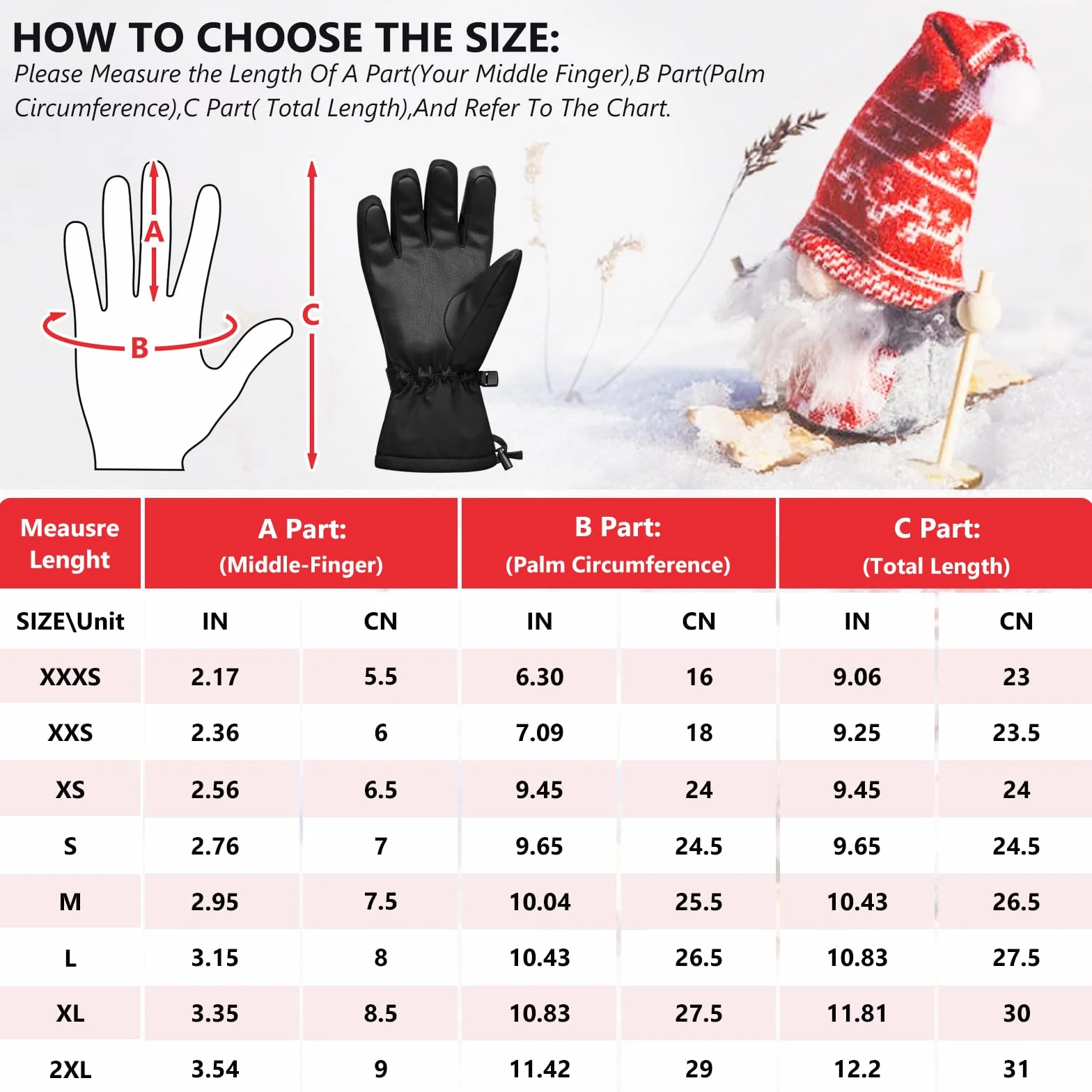 Mittens dziecięce wodoodporne rękawice śnieżne kompatybilne z ekranem dotykowym, ciepłe, odpowiednie na zimne warunki pogodowe i snowboard.