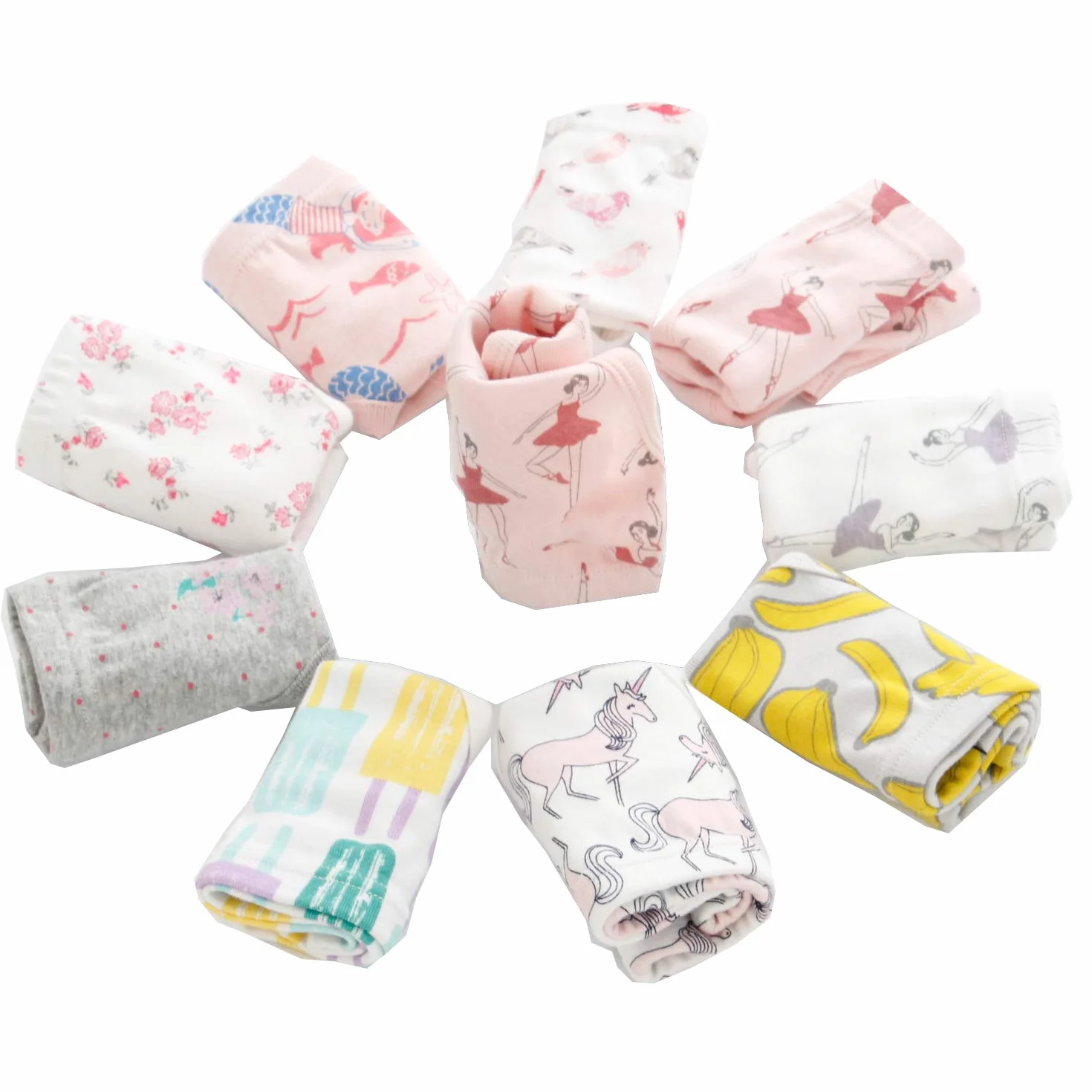 JackLoveBriefs Dziewczęce majtki wygodne majtki bawełniane (9 sztuk)