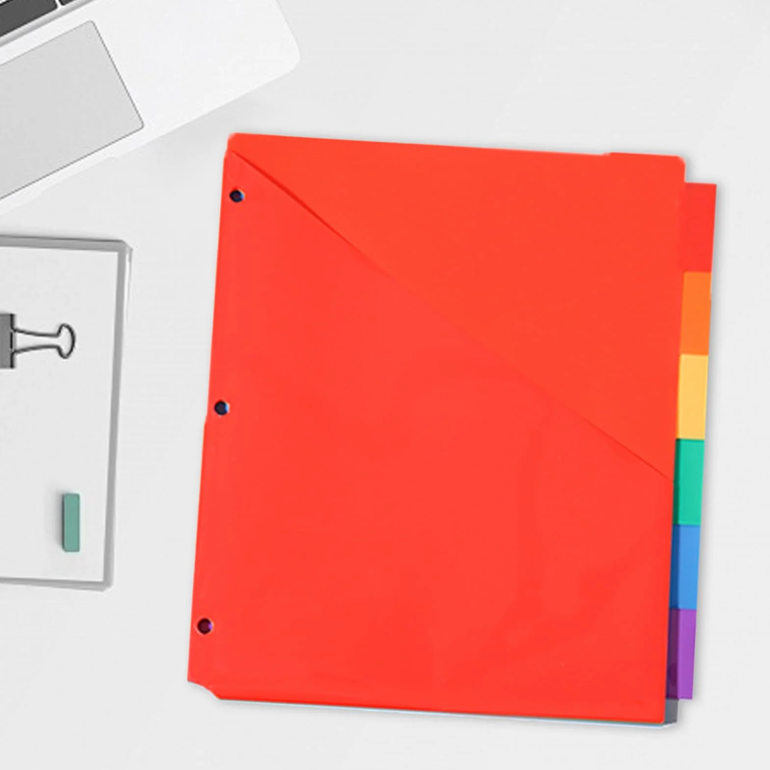 Podzia?ów indeksu segregatora, zak?adki dzielnika strony - Kolorowe 3 -pier?cienia Wk?adki Wk?adki Binder - Rainbow Gruste Pockets Pockets Ring Notebook Organizacja dla domu w szkole