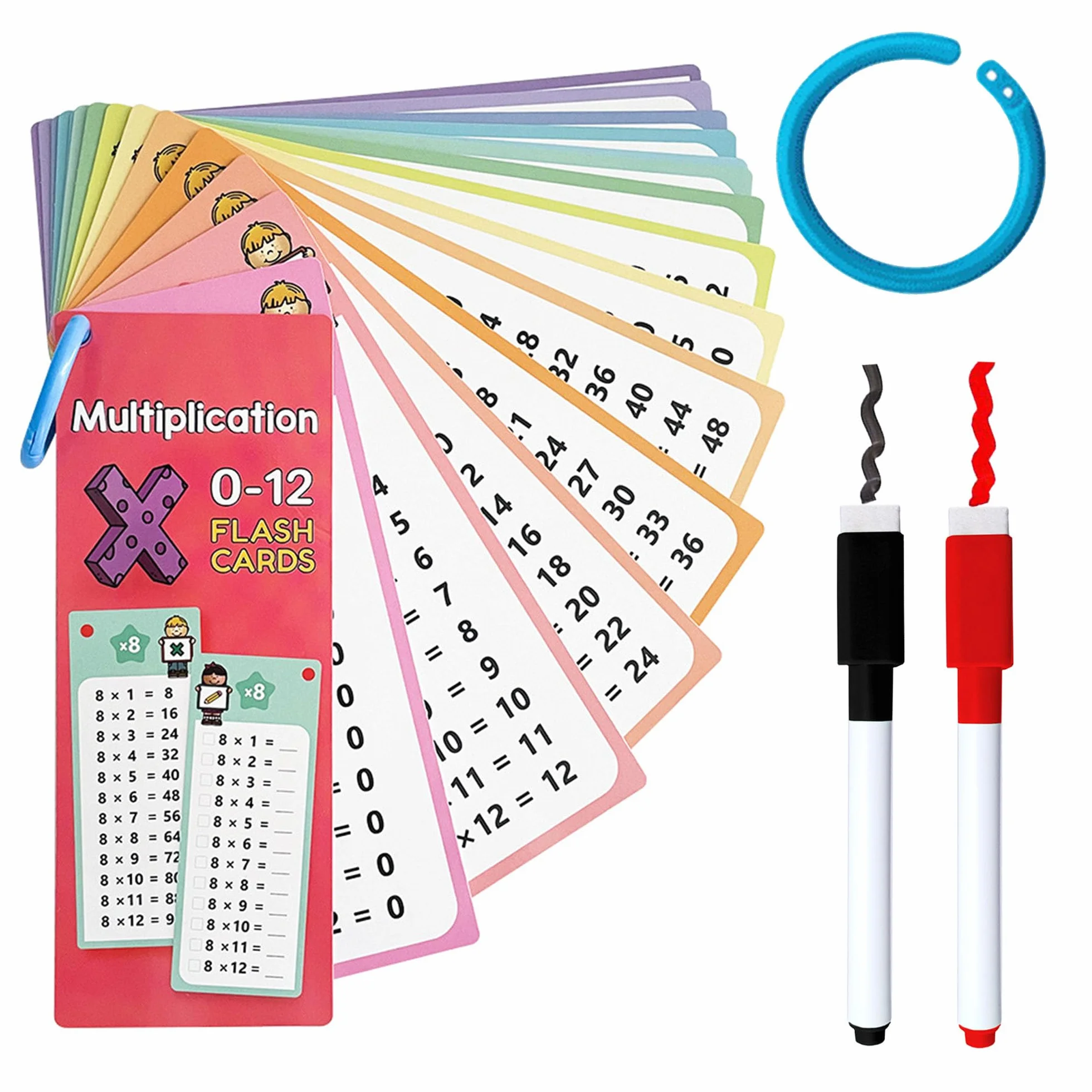 laeeyin 1 x 1 mnożenie matematyki karty do nauki jednorazowe karty do nauki dla dzieci 1 x 1 do nauki gry od 1 do 12, przenośna pomoc w nauce, zabawa podczas nauki mnożenia (mnożenie)
