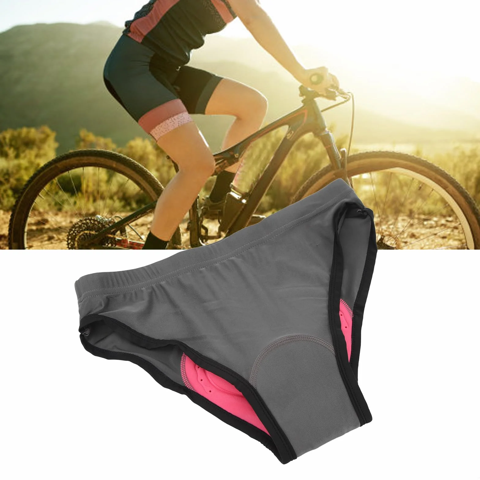 Damska Bielizna Rowerowa, Wyściełane Spodenki Rowerowe 3D Dla Kobiet, Lekkie, Szybkoschnące Damskie Majtki Rowerowe, Ciemnoszare(2XL)