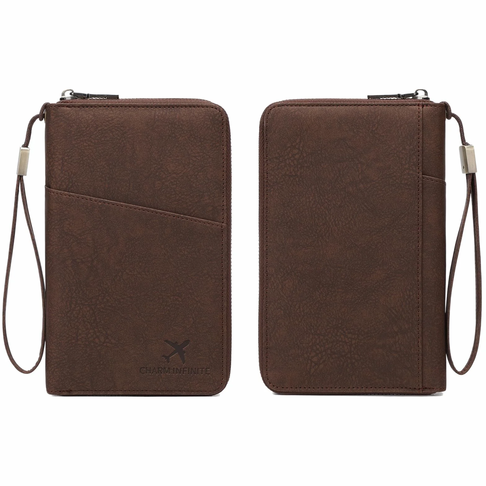 Toctax Torba na paszport, rodzinny organizer podróżny z blokerem RFID, organizer na paszport, etui na paszport dla kobiet i mężczyzn, kawa, 20.2 x 12.7 x 2.5 cm, Nowoczesny