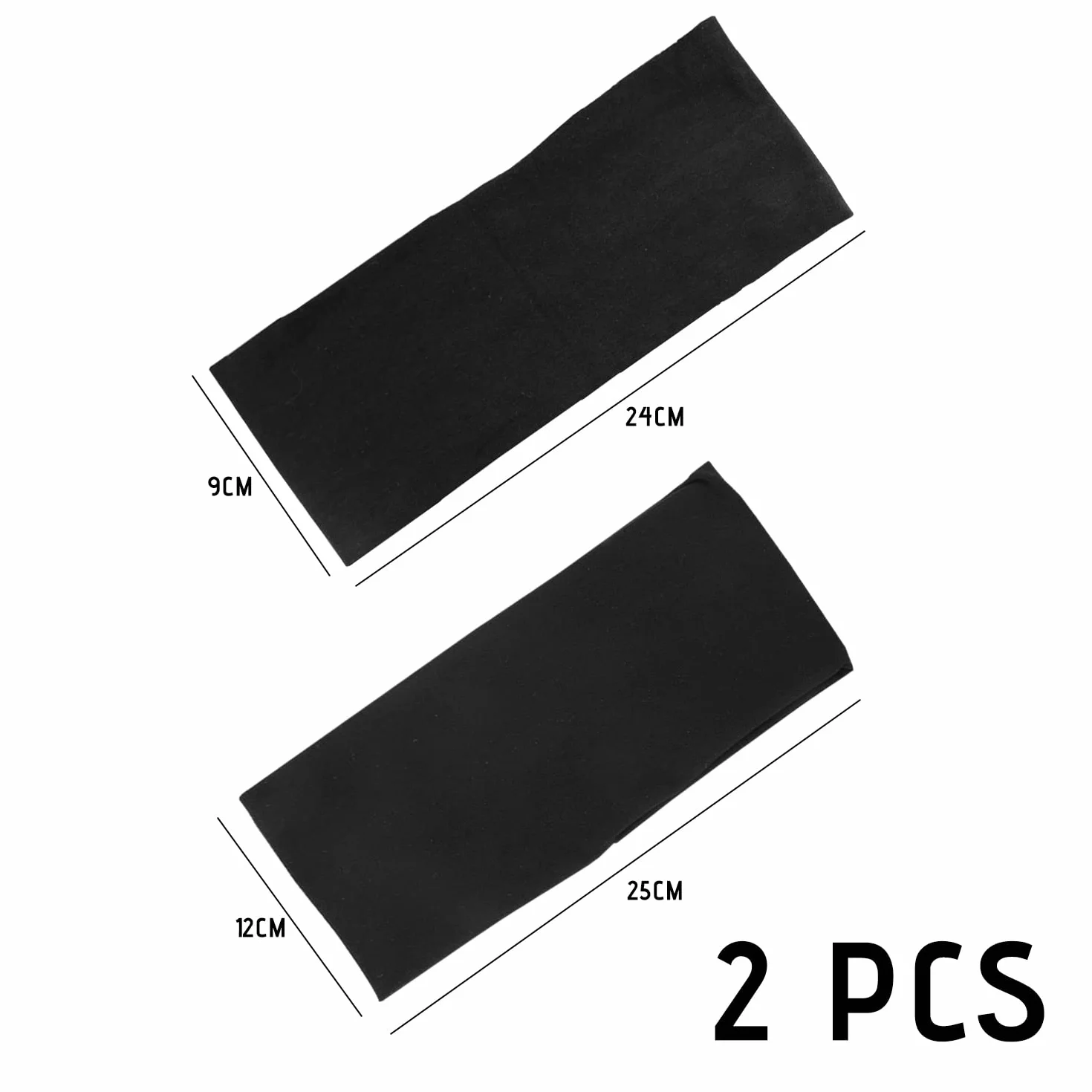 2 x szerokie opaski do włosów, czarna opaska o szerokości 9 cm i ciemnoszara opaska 12 cm, sportowa opaska pochłaniająca pot, elastyczna opaska sportowa, elastyczna opaska fitness