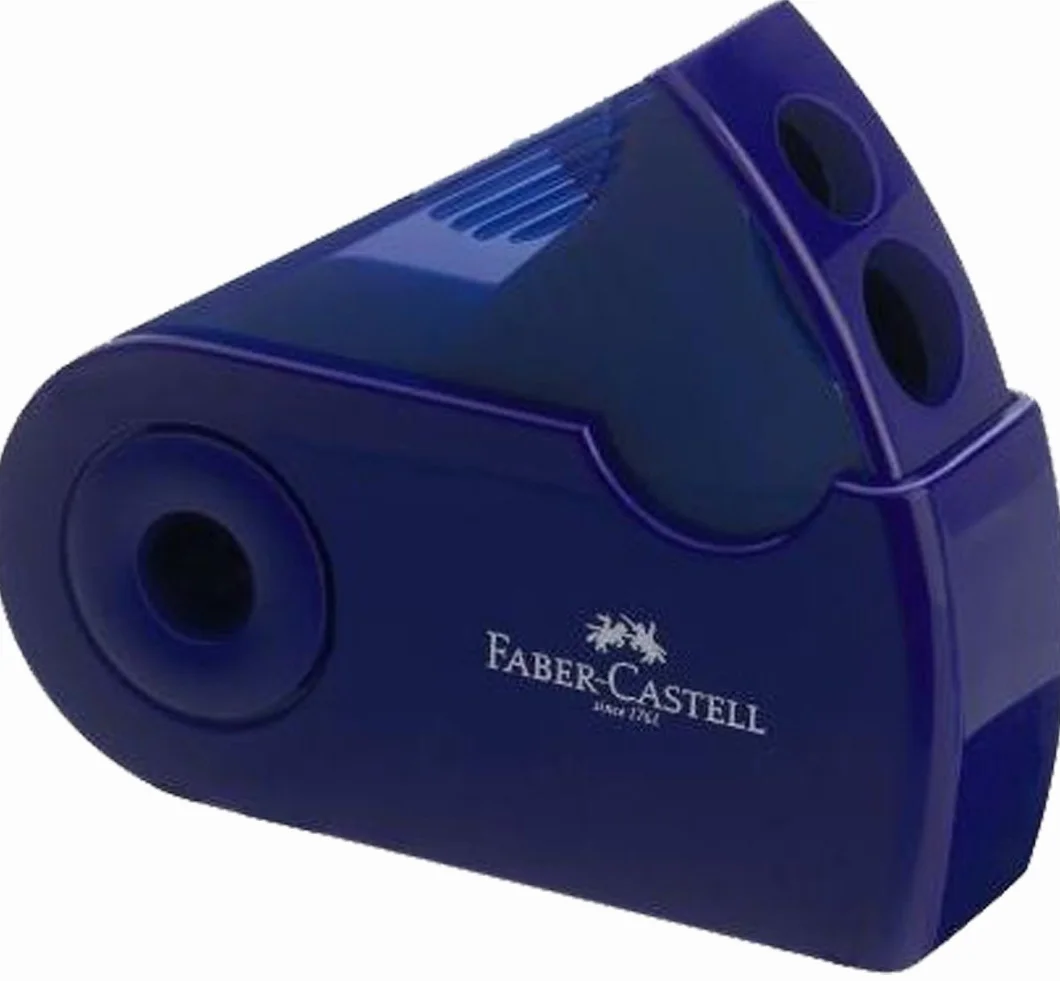 Faber-Castell Sleeve temperówka do ołówków z podwójnym zbiornikiem Spitzdose niebieska