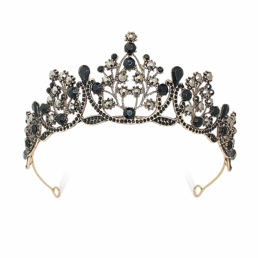 Korona do włosów w stylu vintage, kryształowa tiara z kryształkami górskimi, korona dla panny młodej na wesele, akcesoria, na bal maturalny, konkurs piękności, przyjęcie urodzinowe, Boże Narodzenie
