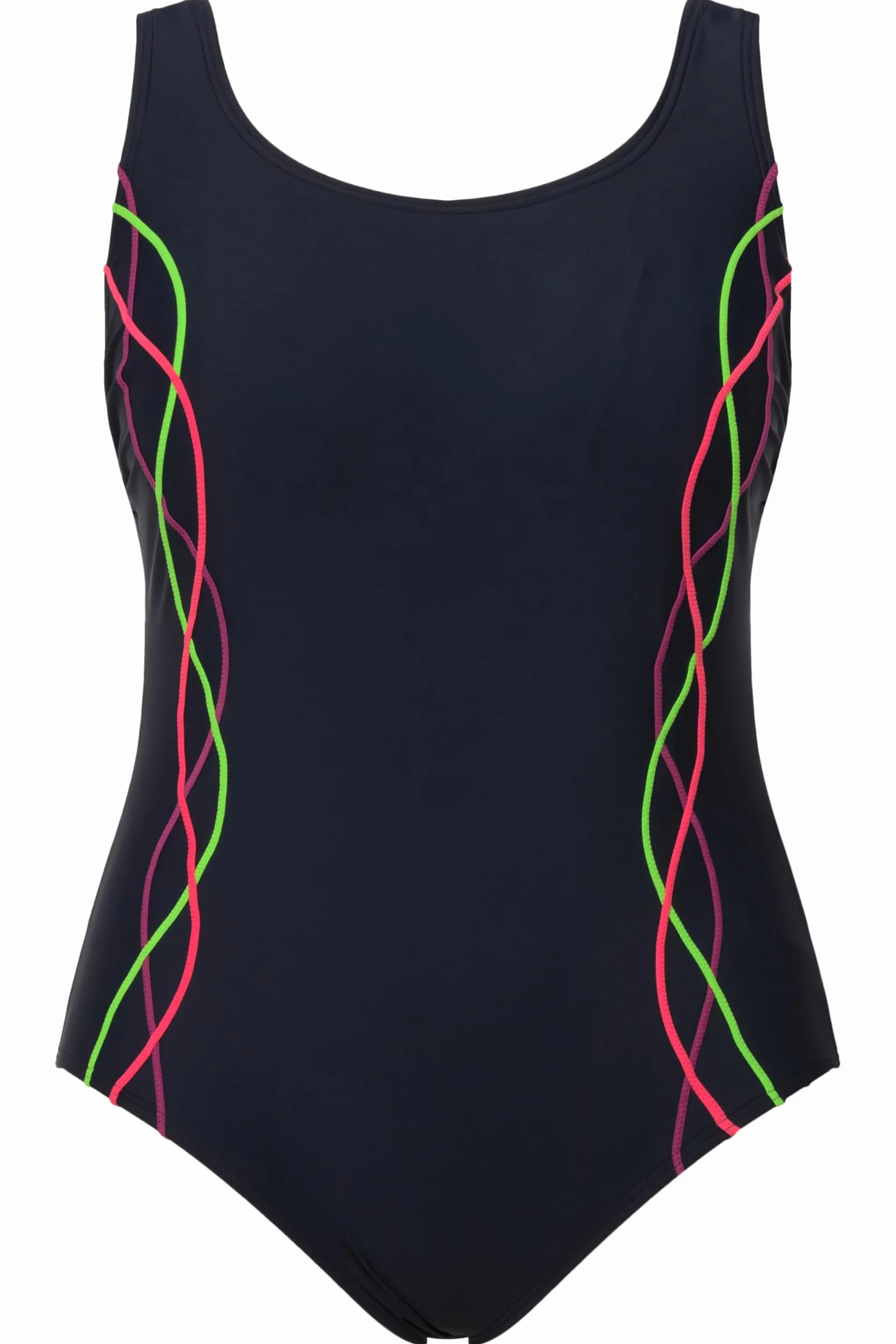 Ulla Popken stroje kąpielowe Kobiety Costume Da Bagno, Pipings, Fascia Sotto Il Seno, Fodera Anteriore (1 w zestawie)