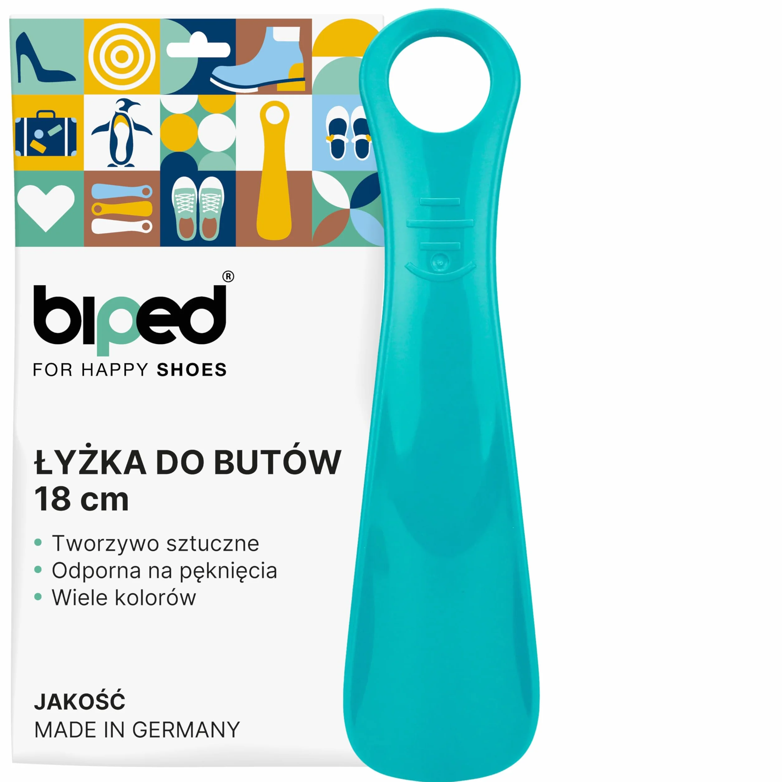 biped łyżka do butów z tworzywa 18 cm – Mini łyżka podróżna ergonomiczna – Idealna dla dzieci i dorosłych – Praktyczne lekkie akcesorium z2798(Petrolowy)