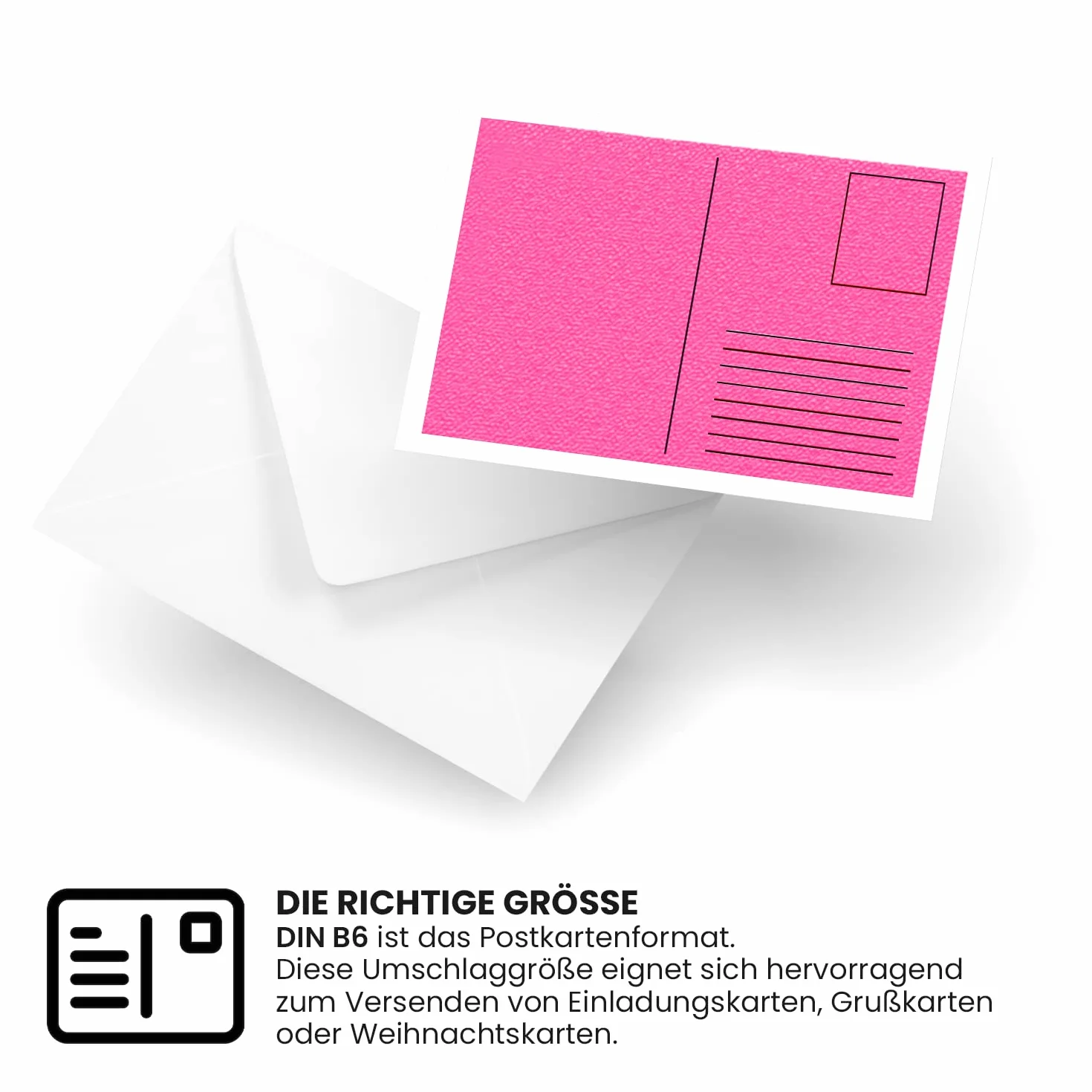 Netuno 50 x biały papier B6 12,5 x 17,5 cm 100 g komercyjny bez okna na karty, zaproszenia, udział, korespondencja - Gumowana zakładka