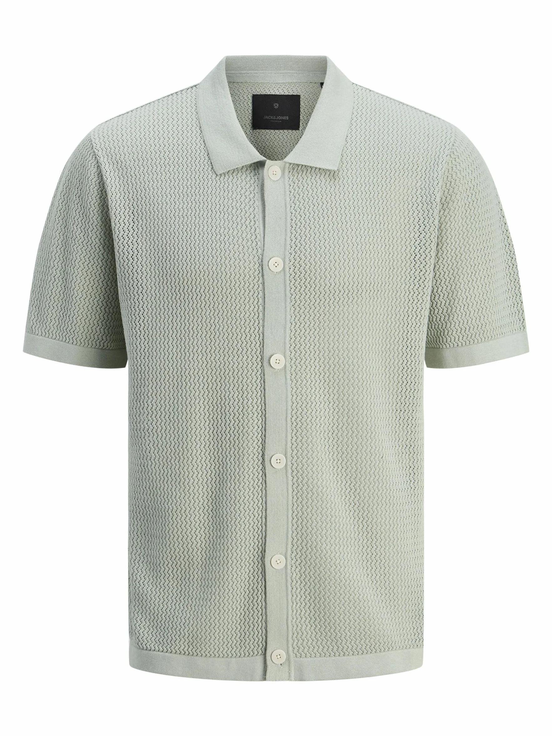 JACK & JONES Jprblaarto Knit Polo SS męska koszulka polo, Aqua Gray, M