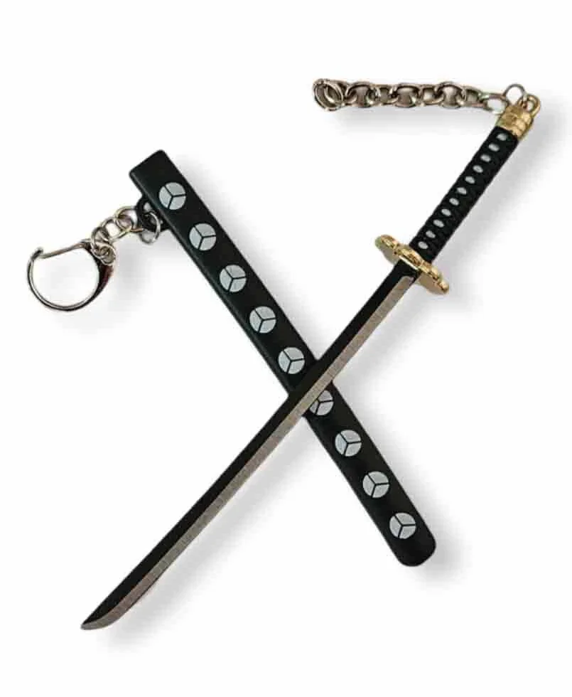 Breloczek do kluczy Mini Katana otwieracz do listów miecz piracki szermierz - 17 cm - metal, XL, metal, bez kamienia szlachetnego