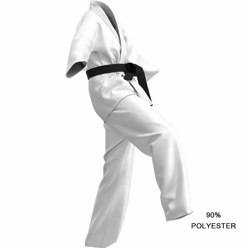 Strój do karate dla dzieci, dziewczynek, wygodny, profesjonalny strój do judo, dla chłopców, dekolt w serek, taekwondo, strój z paskiem