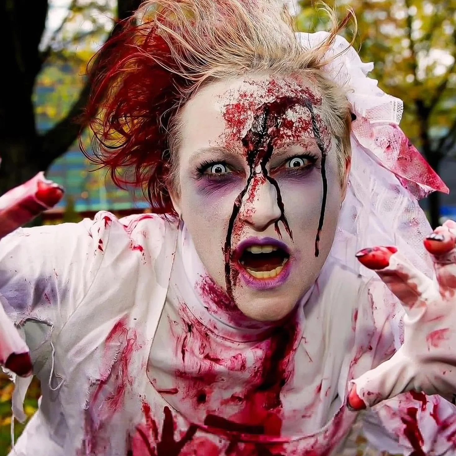 AKONE Halloween sztuczna krew 60 ml, 2 sztuki fałszywej krwi, film krew, krew wampira. Krew zombie, na karnawał, film, teatr, psoty, symulowane rany (zmywalne i bezpieczne)