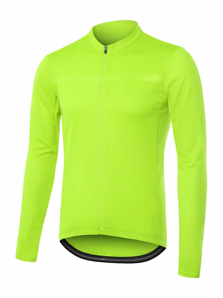 ARSUXEO Męska koszulka kolarska z długim rękawem slim fit koszulka rowerowa kolarska