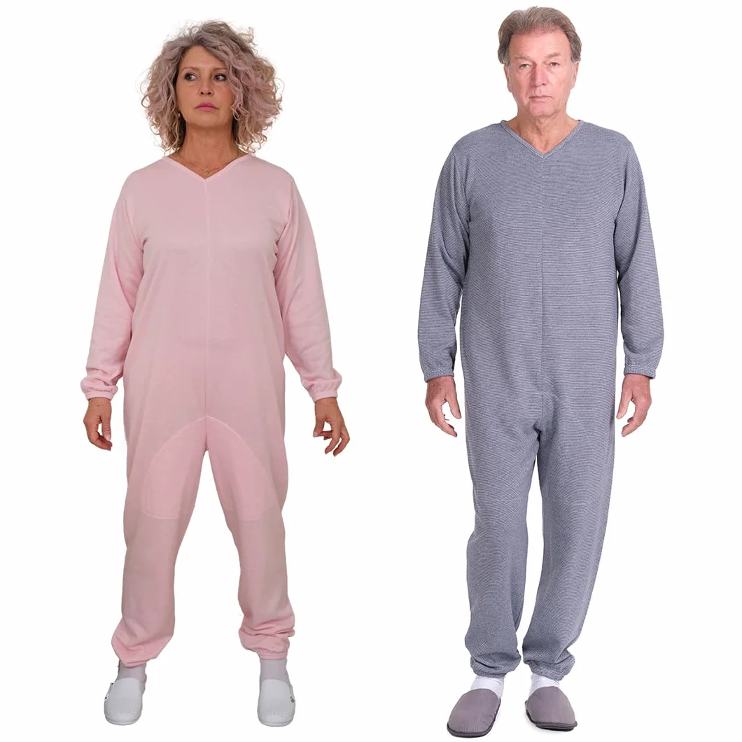 FERRUCCI COMFORT Zimowa piżama sanitarna z zamkiem błyskawicznym na plecach - 9014/1 - Mężczyźni/Kobiety - Idealna dla osób starszych - ciepła i oddychająca