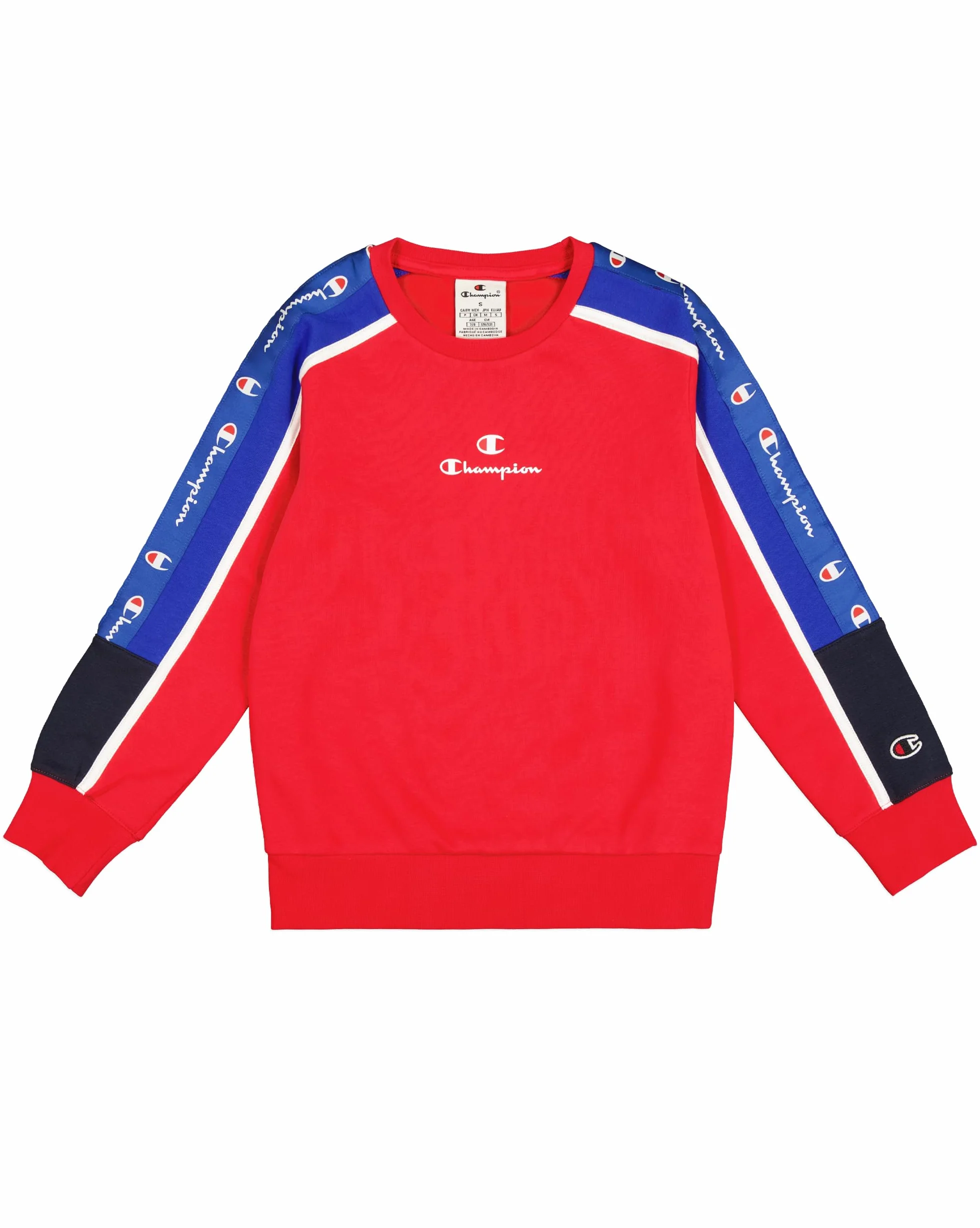 Champion Bluza dziecięca, Vermillion/Deep Blue (Crd/Bai/Wht), 3-4 anni