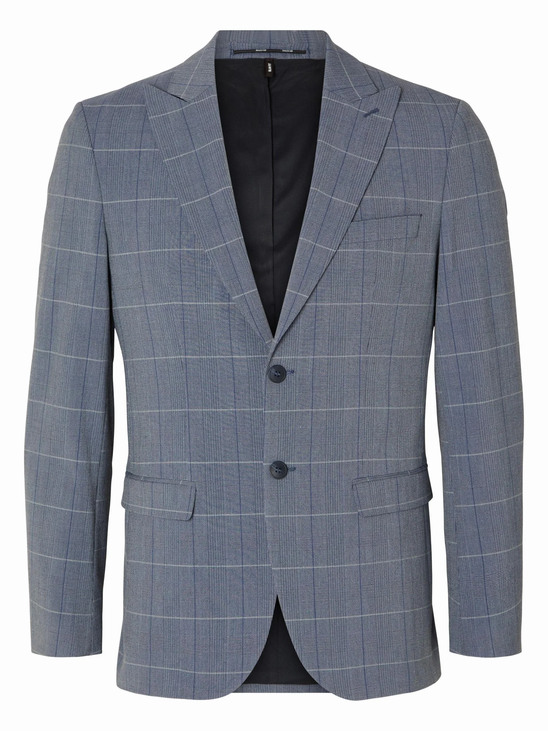 SELECTED HOMME Blezerek Mężczyźni Slhslim-liam Blue Check Blz Flex