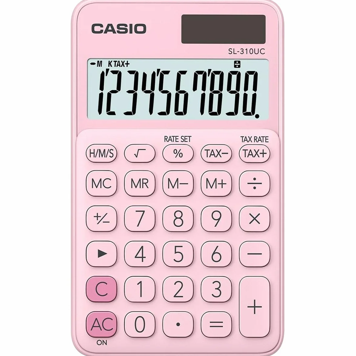 Casio SL-310UC-PK Kalkulator kieszonkowy Różowy Ekran: 10 Słoneczny, bateria(y) (szer. x wys. x gł.) 70 x 8 x 118 mm