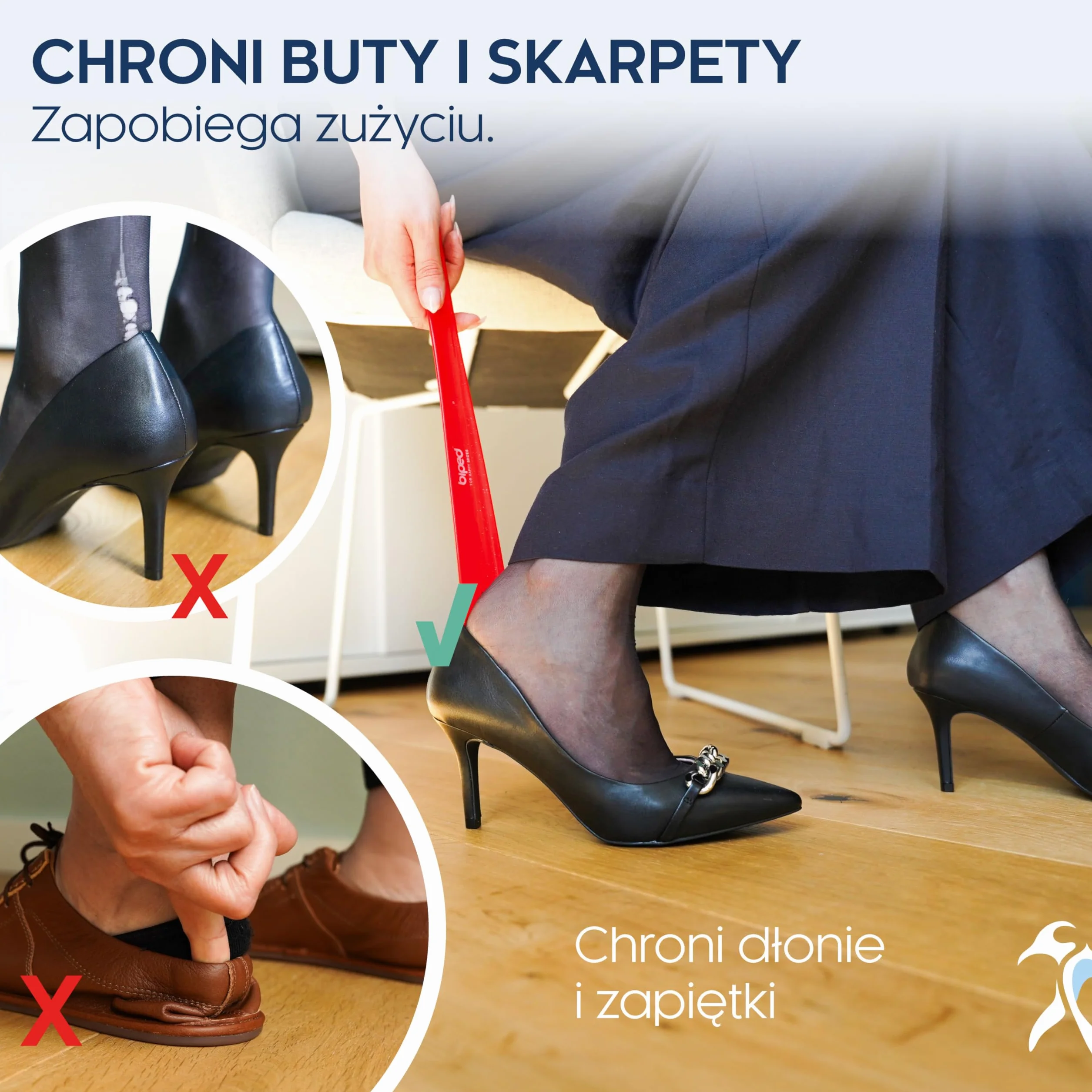 biped łyżka do butów z plastiku 35 cm – mała łyżka z otworem do zawieszenia – praktyczna w domu i w podróży – trwała i stabilna – produkcja niemiecka z1555