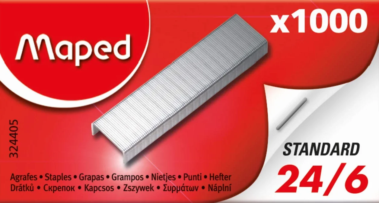 Maped 324405 Zszywki 24/6, ocynkowane, małe opakowanie