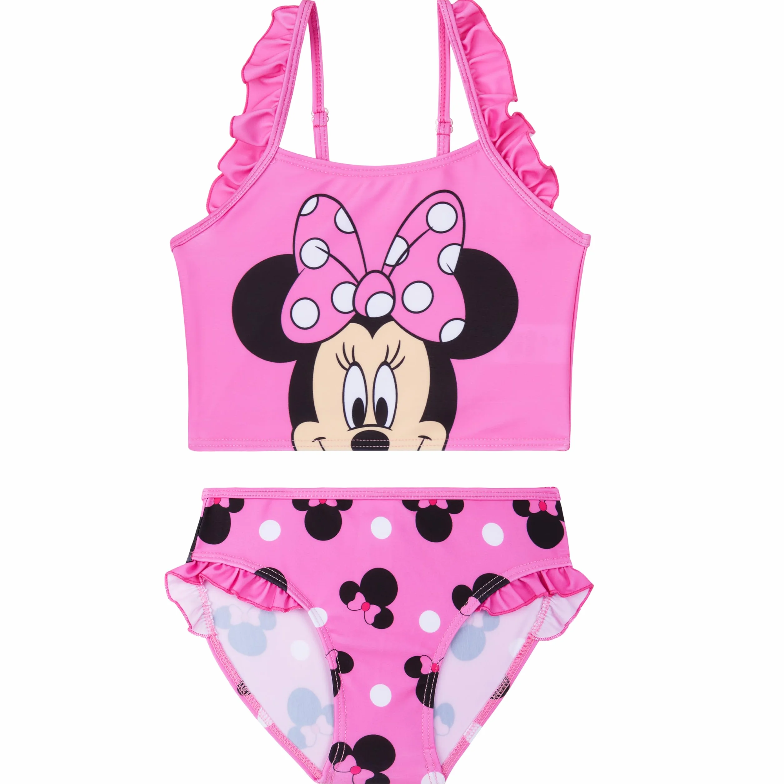 Disney Stitch | Dziewczęce bikini Myszka Minnie Dwuczęściowy Zestaw Kąpielowy, Regulowany Strój Kąpielowy Z Paskami, Stroje Kąpielowe Tankini
