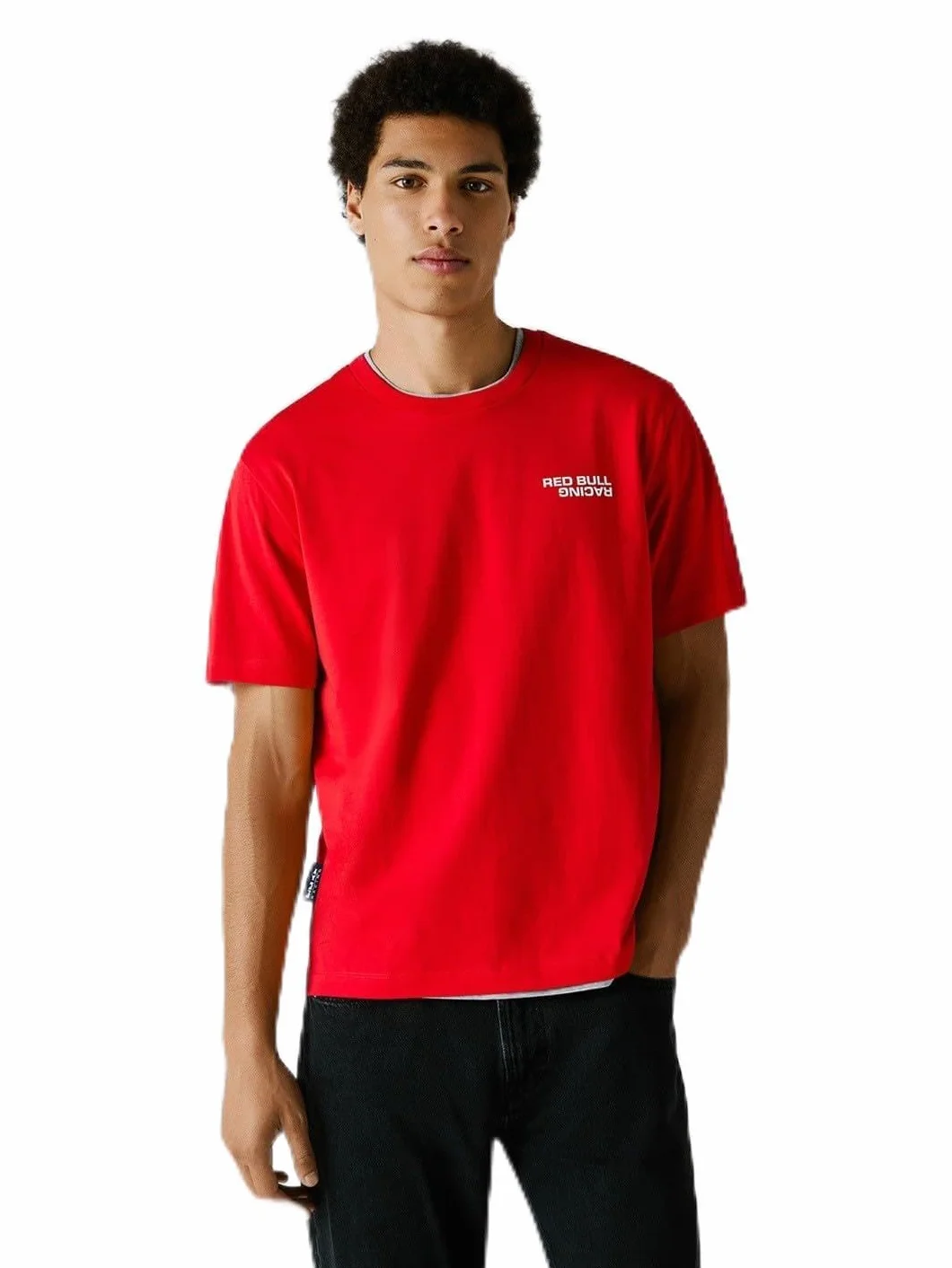 Red Bull Racing X Pepe Jeans Koszulka męska Reflect Logo TEE, czerwona (Mars RED), XXL, Czerwony (Mars Red), XXL