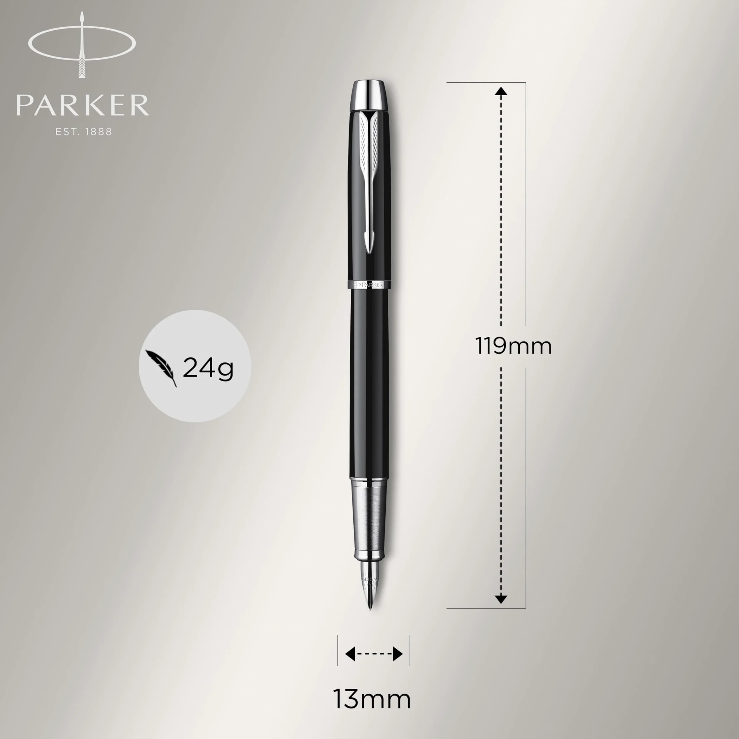 Zestaw upominkowy Parker IM Duo | pióro wieczne, długopis i etui | Pokryte czarnym lakierem z chromowanymi wykończeniami | Końcówka medium | Wkłady niebieskie | Idealny prezent dla absolwentów